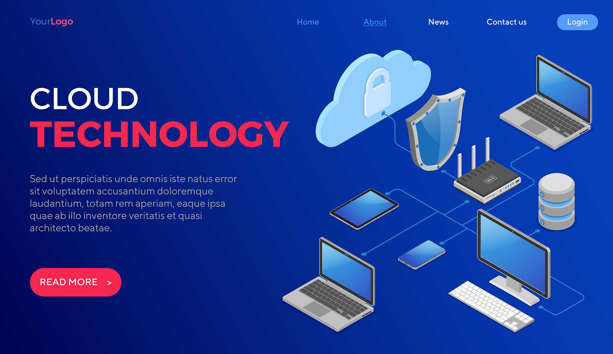cloud computing technology isometric