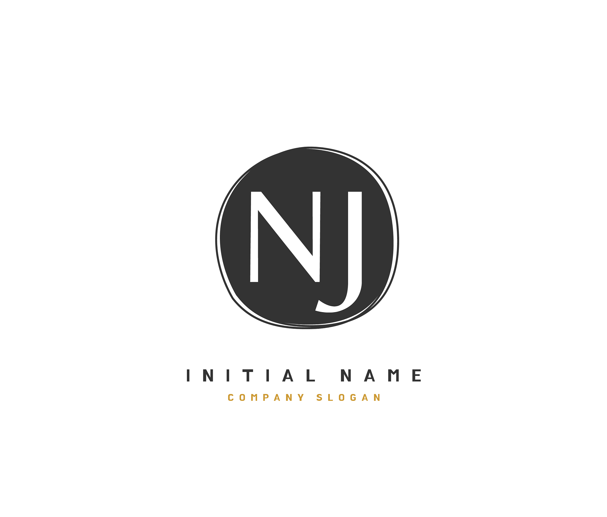 n j nj beauty initial logo handwriting logo of
