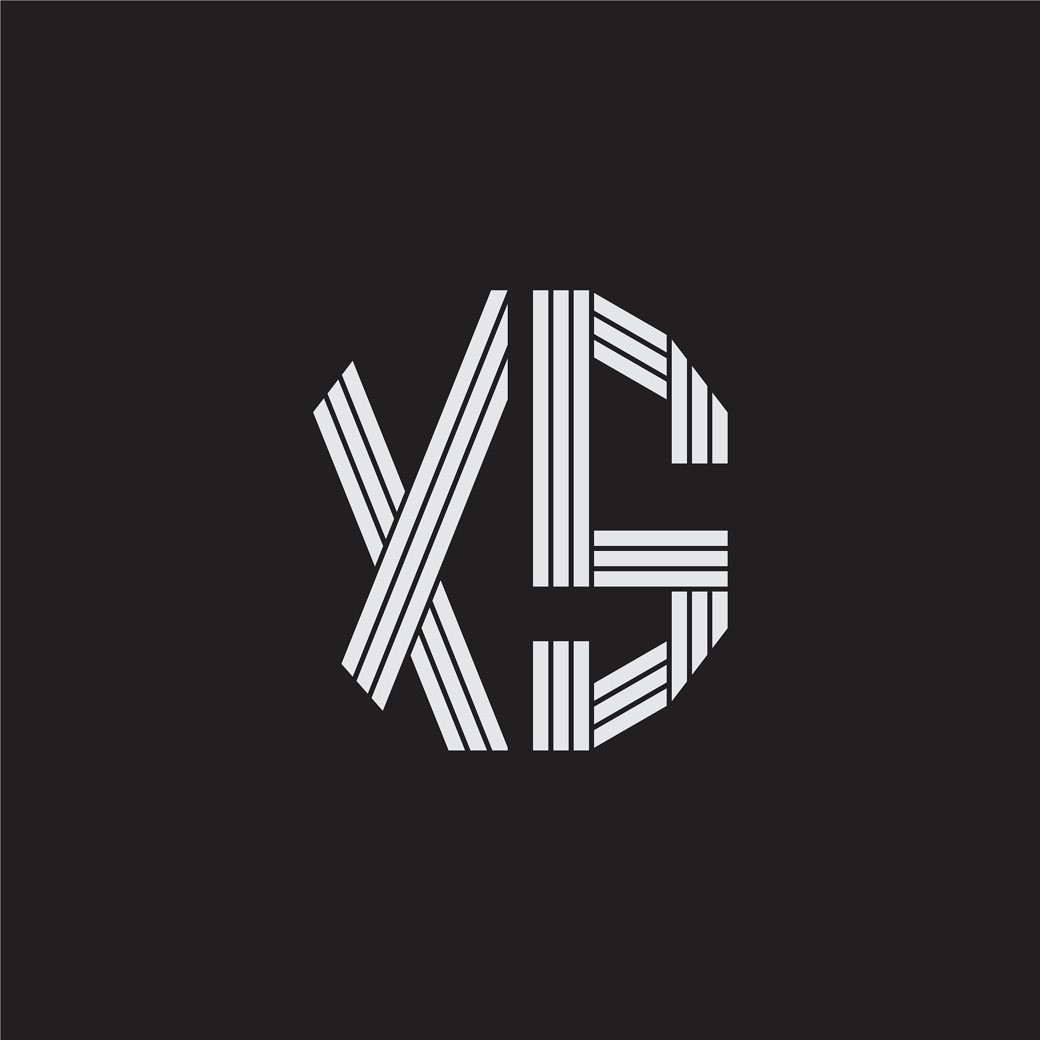 xs logo monogram with outline style linked