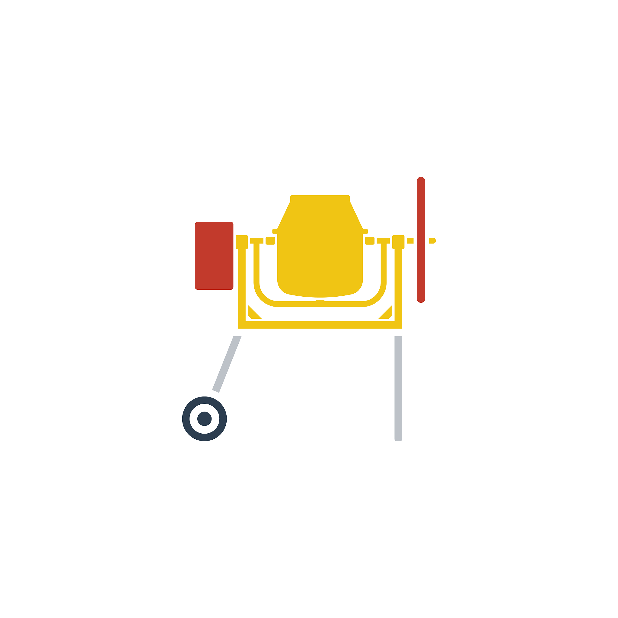 icon of concrete mixer. flat design. vector illustration.