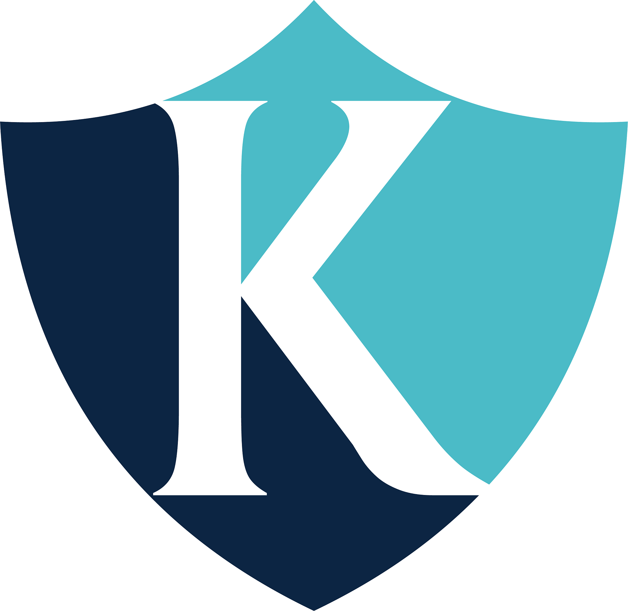 modern shield letter k