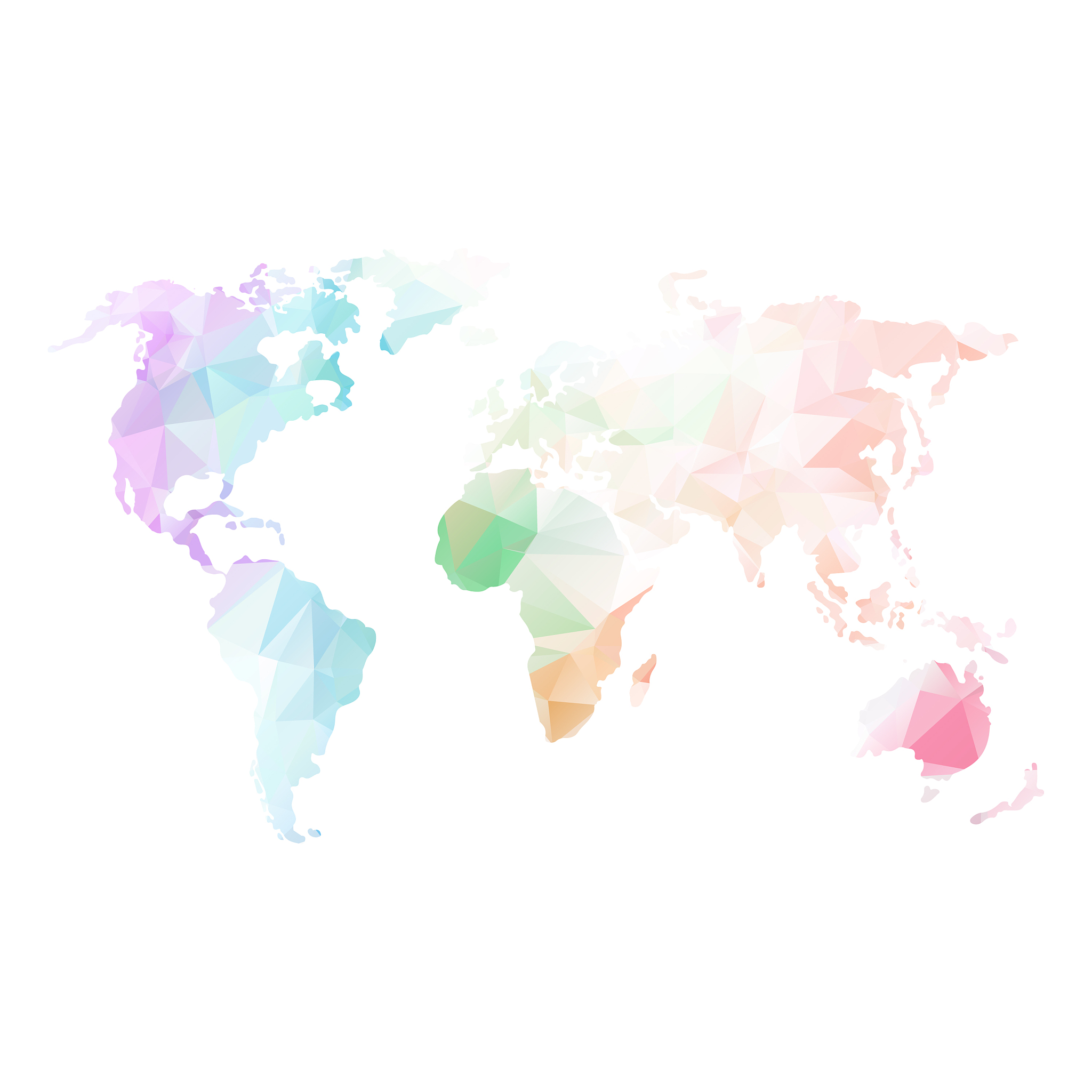 low poly global world map