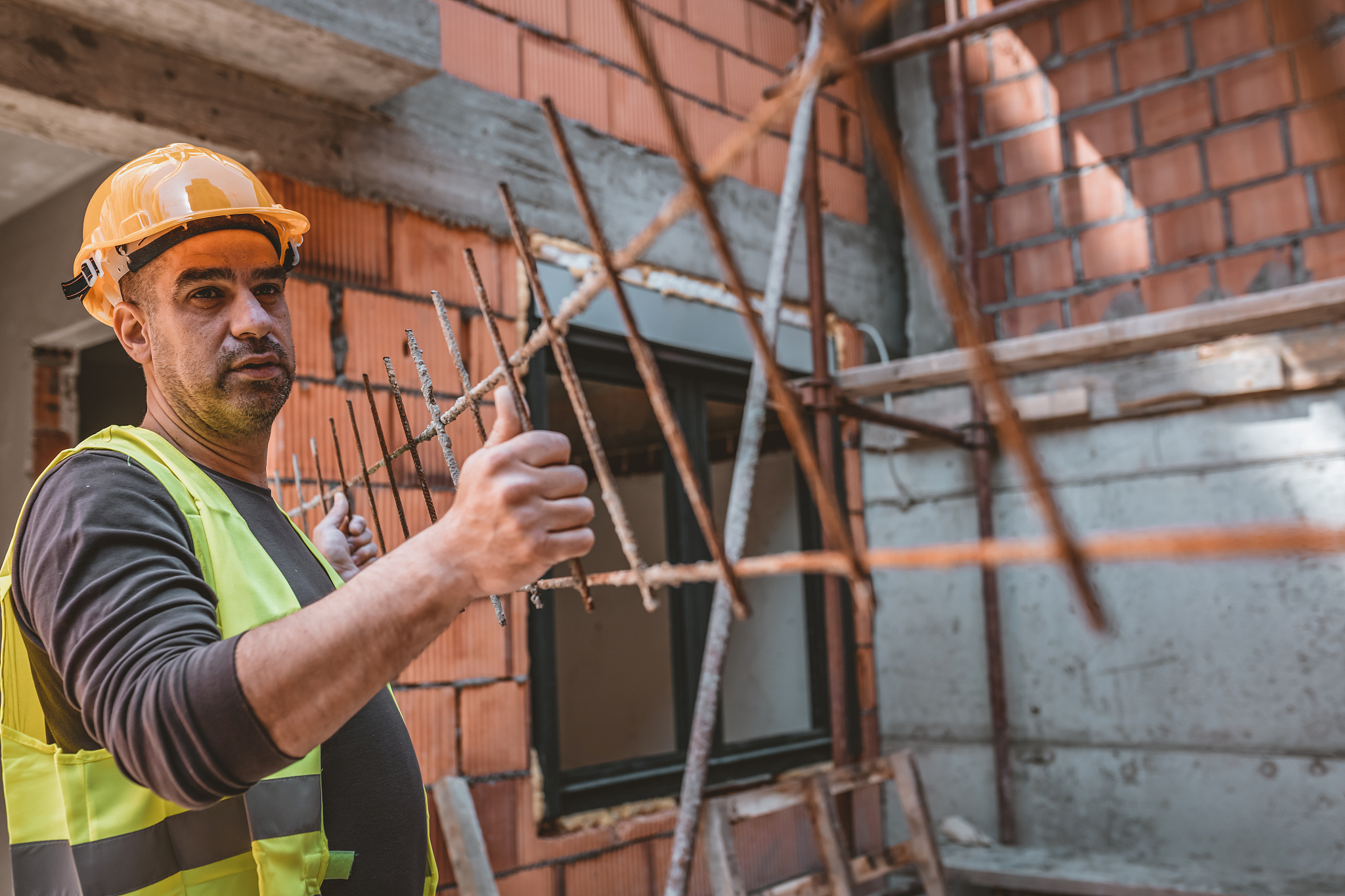 construction worker at the building site