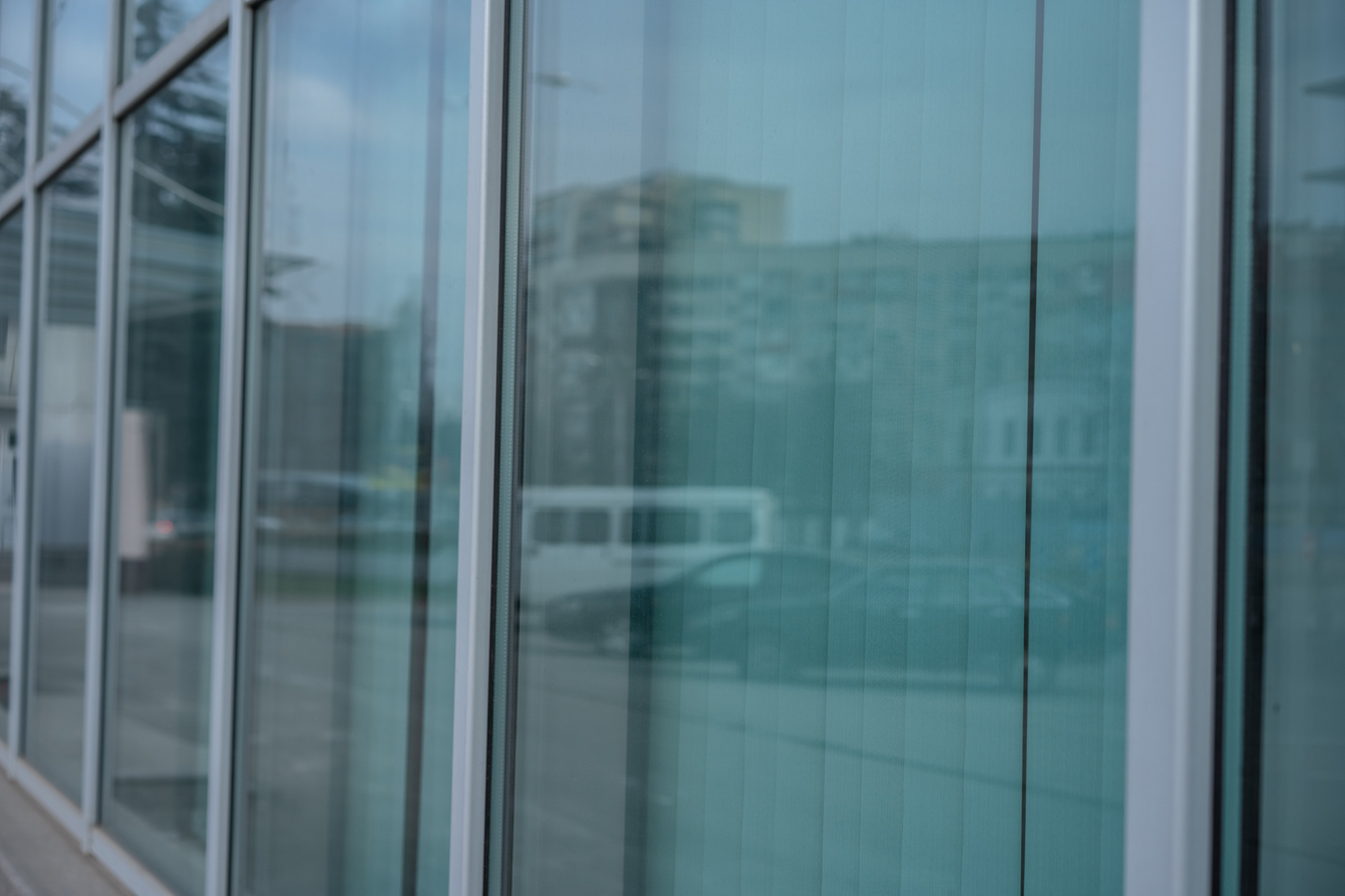 large plastic windows with glass