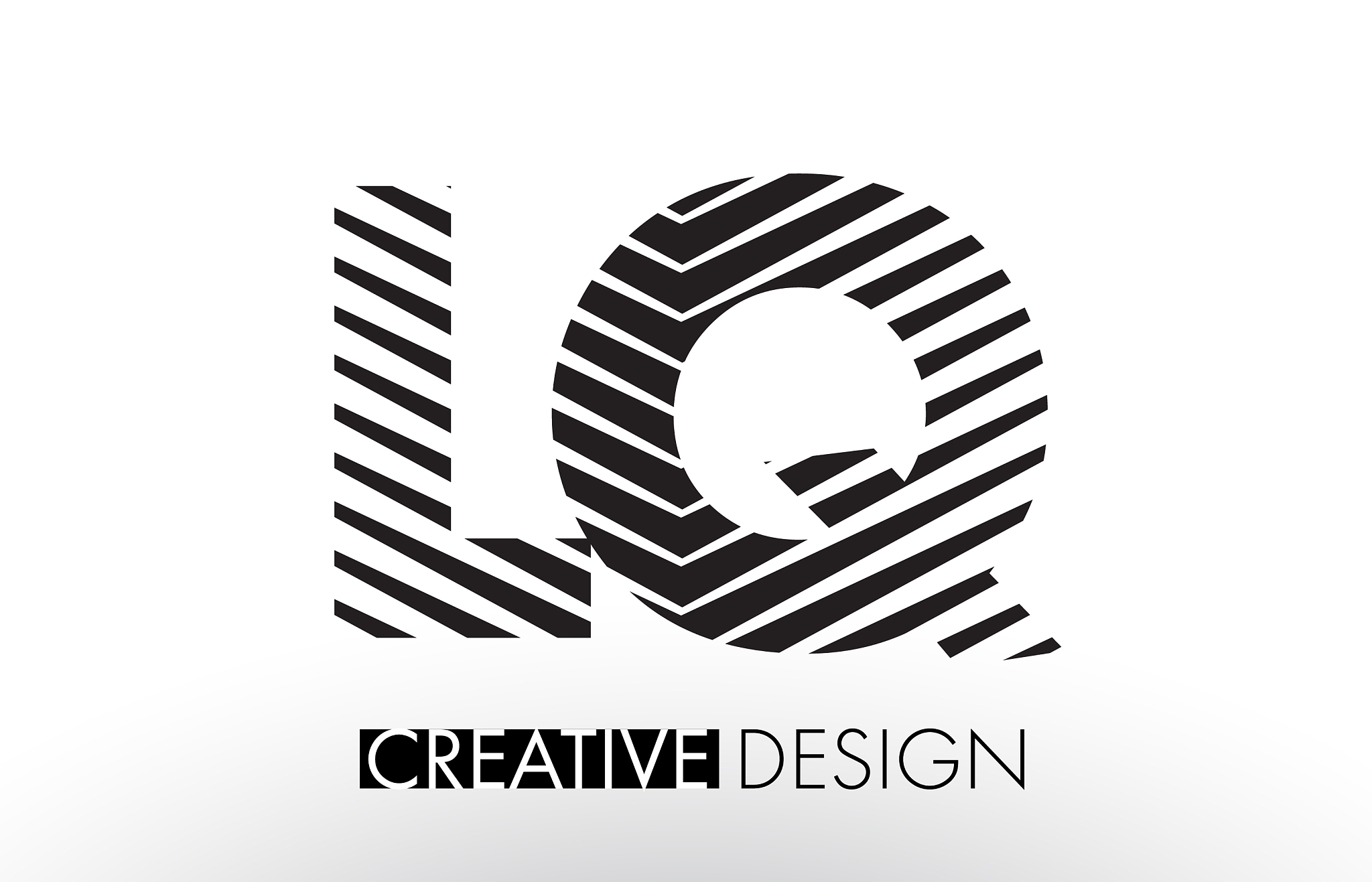 lq l q lines letter design with creative elegant