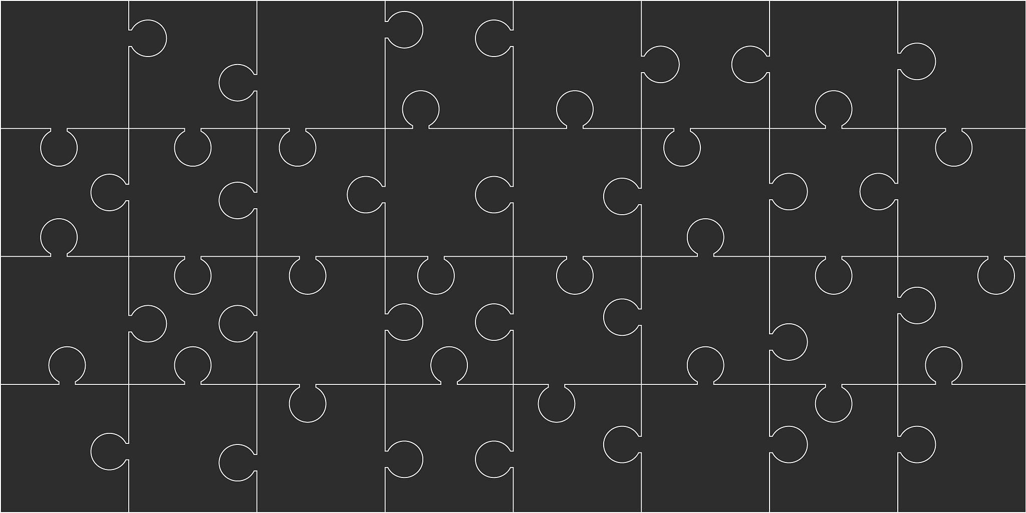 vector illustration of black puzzle, separate pieces 32 pieces