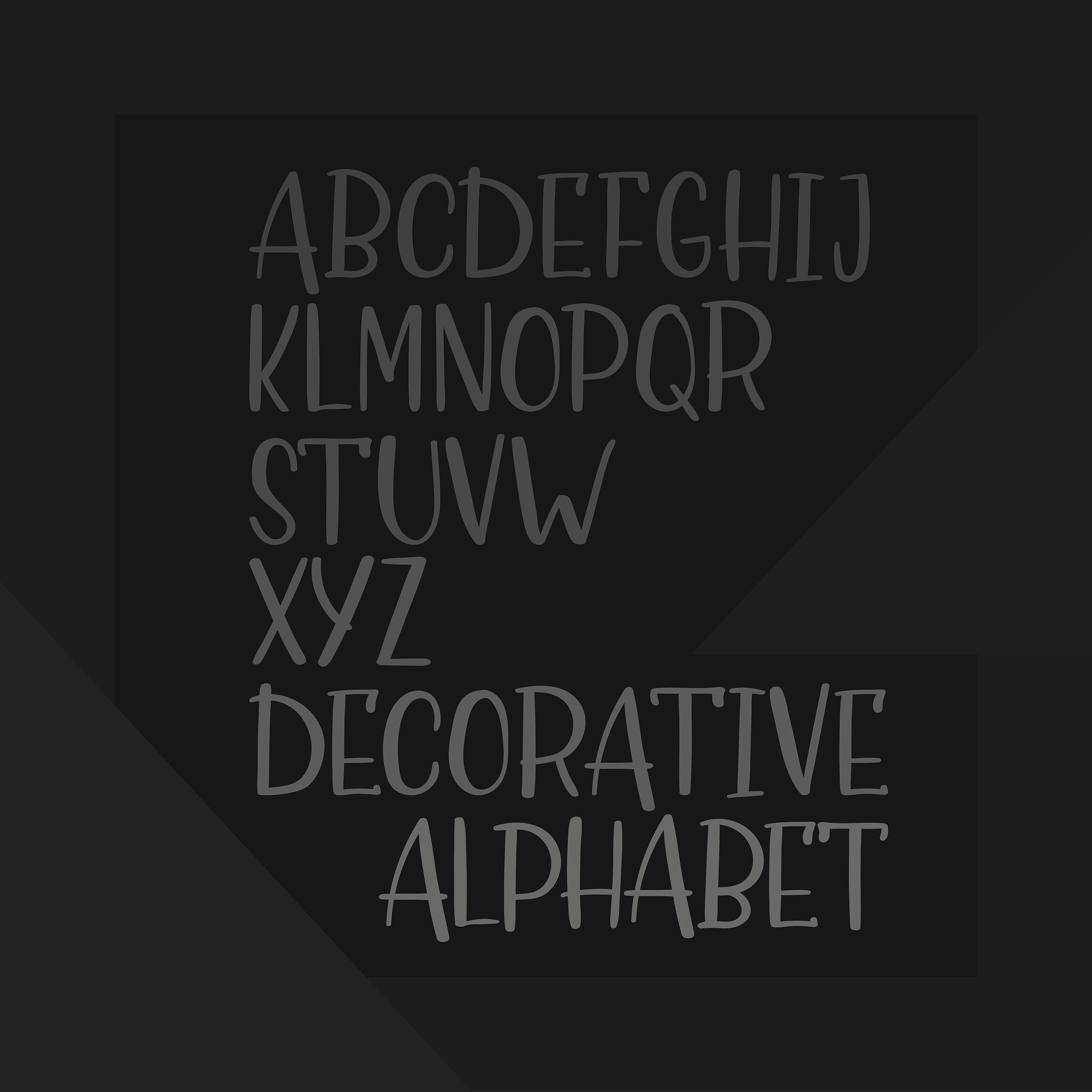hand drawn decorative alphabet, handwritten vector font