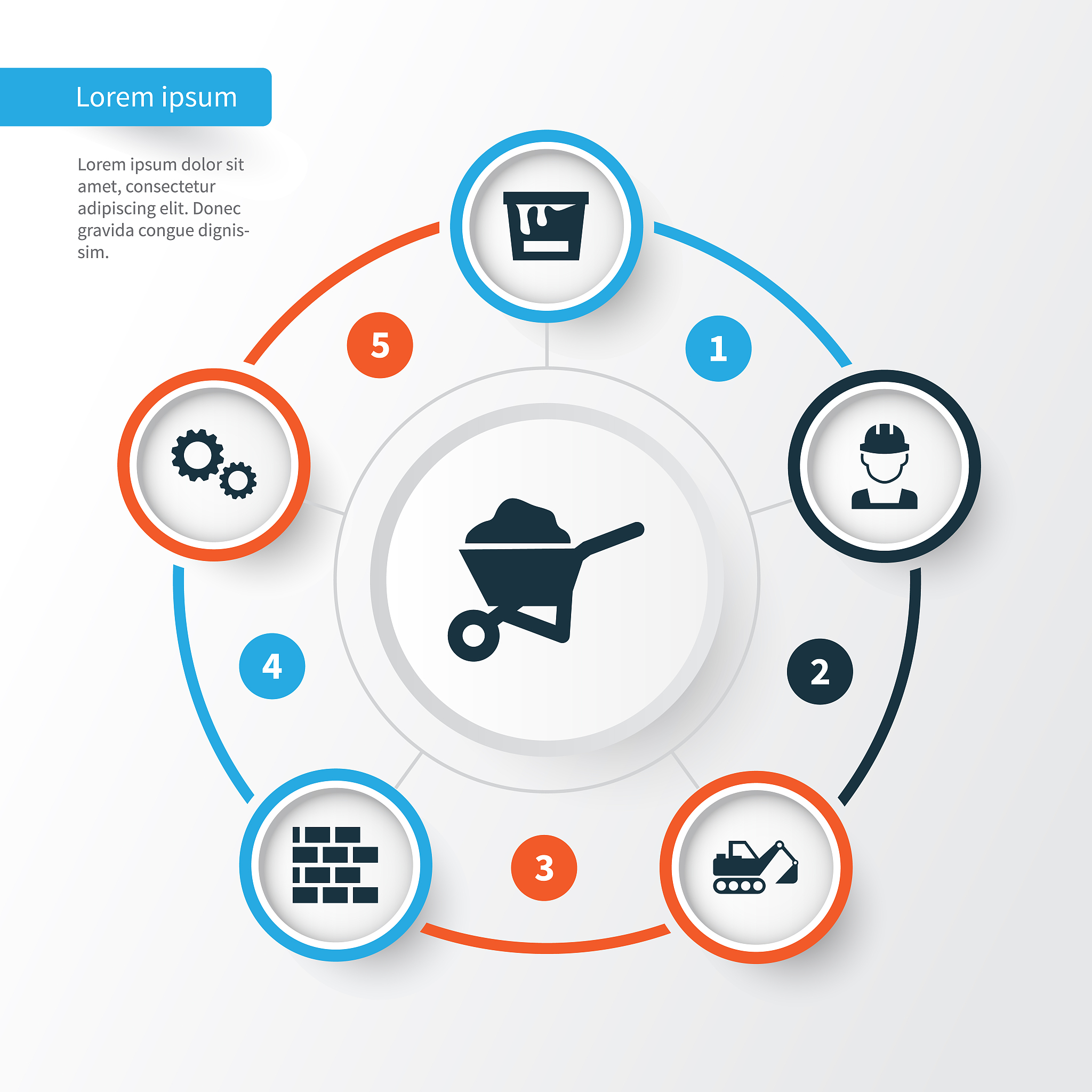 architecture icons set collection of carry cart