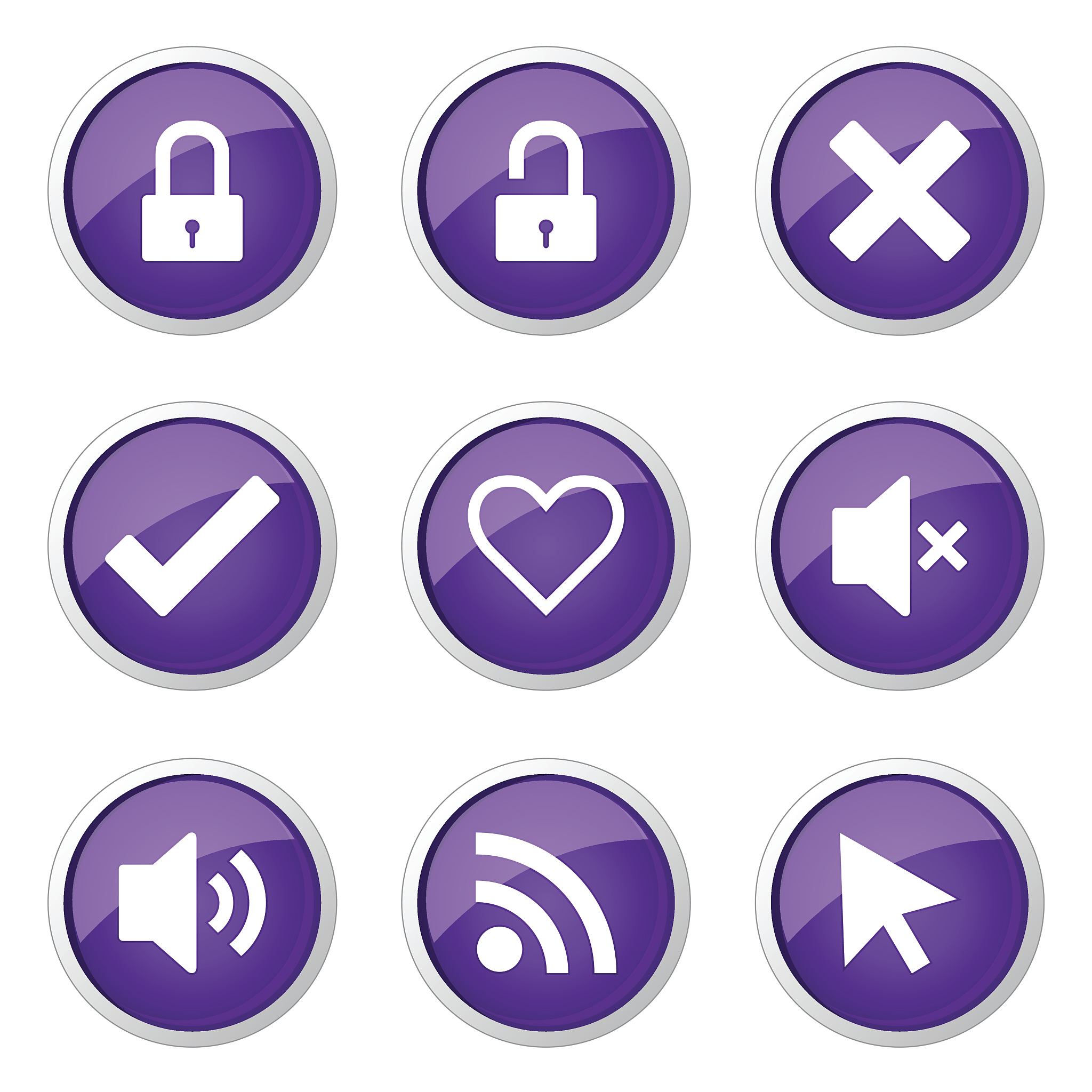 seo internet sign violet vector button icon design set 4