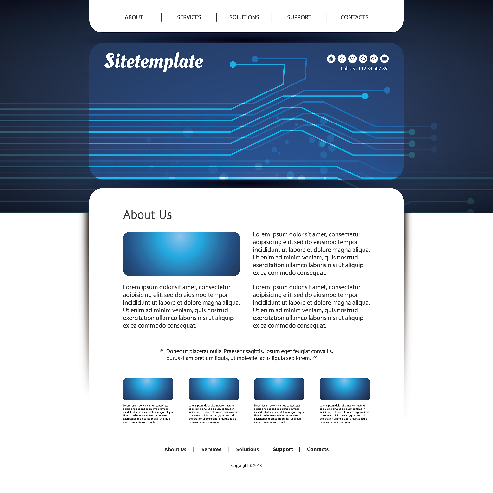 one page website template