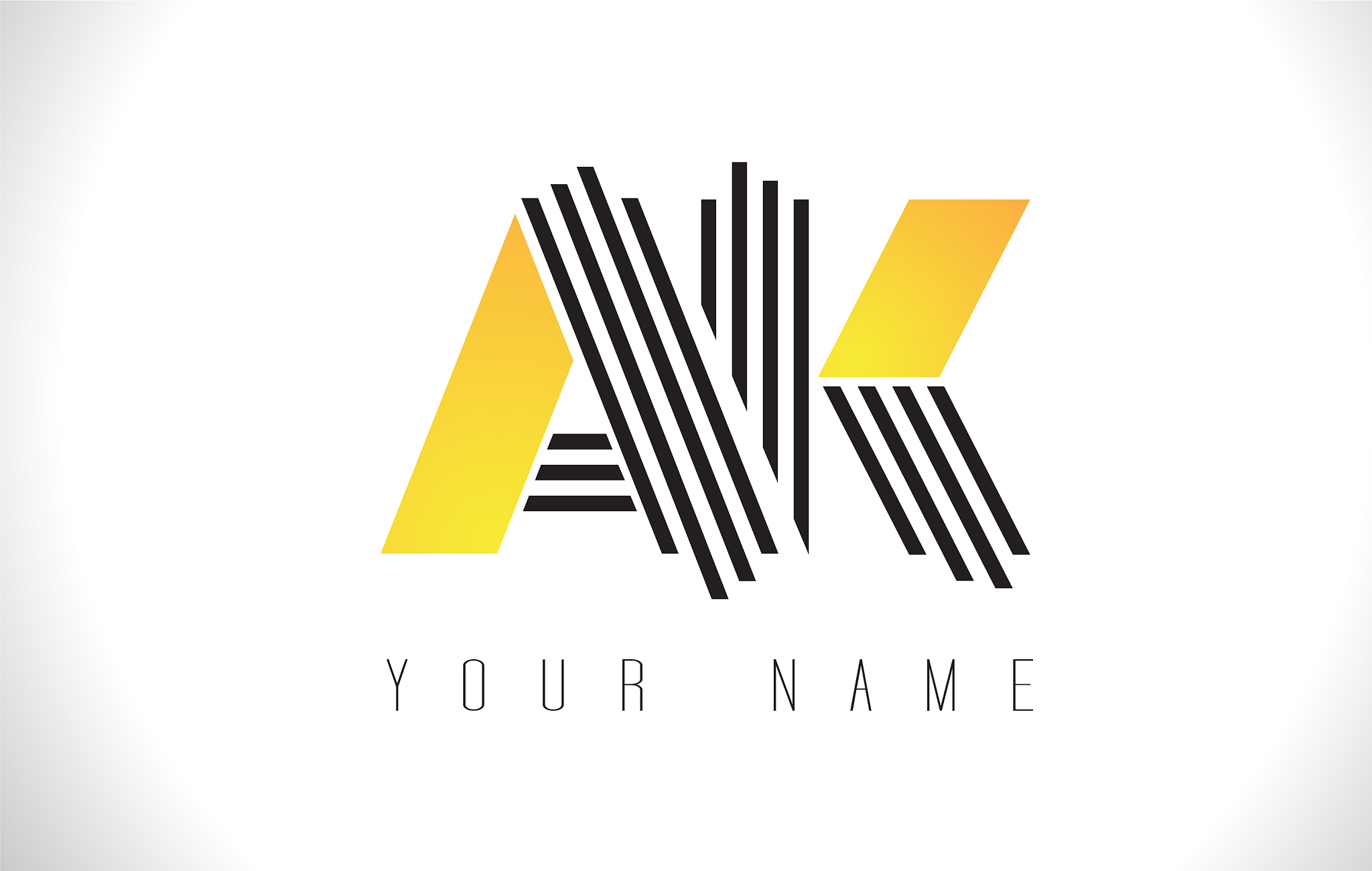 ak black lines letter logo creative line letters