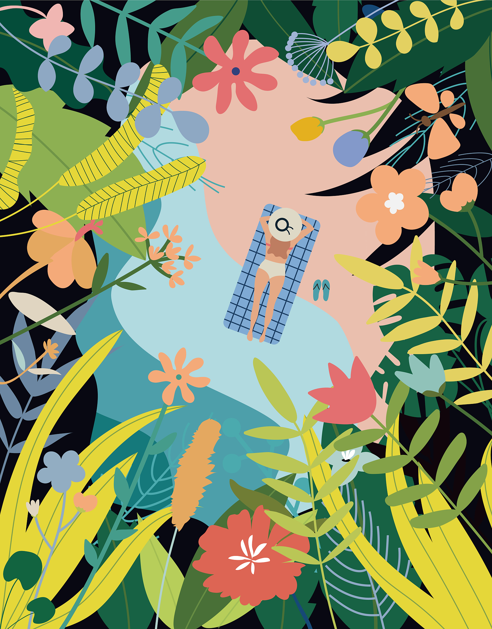 海南插画配色方案：鲜艳热情、温暖柔和、自然风光、海洋主题