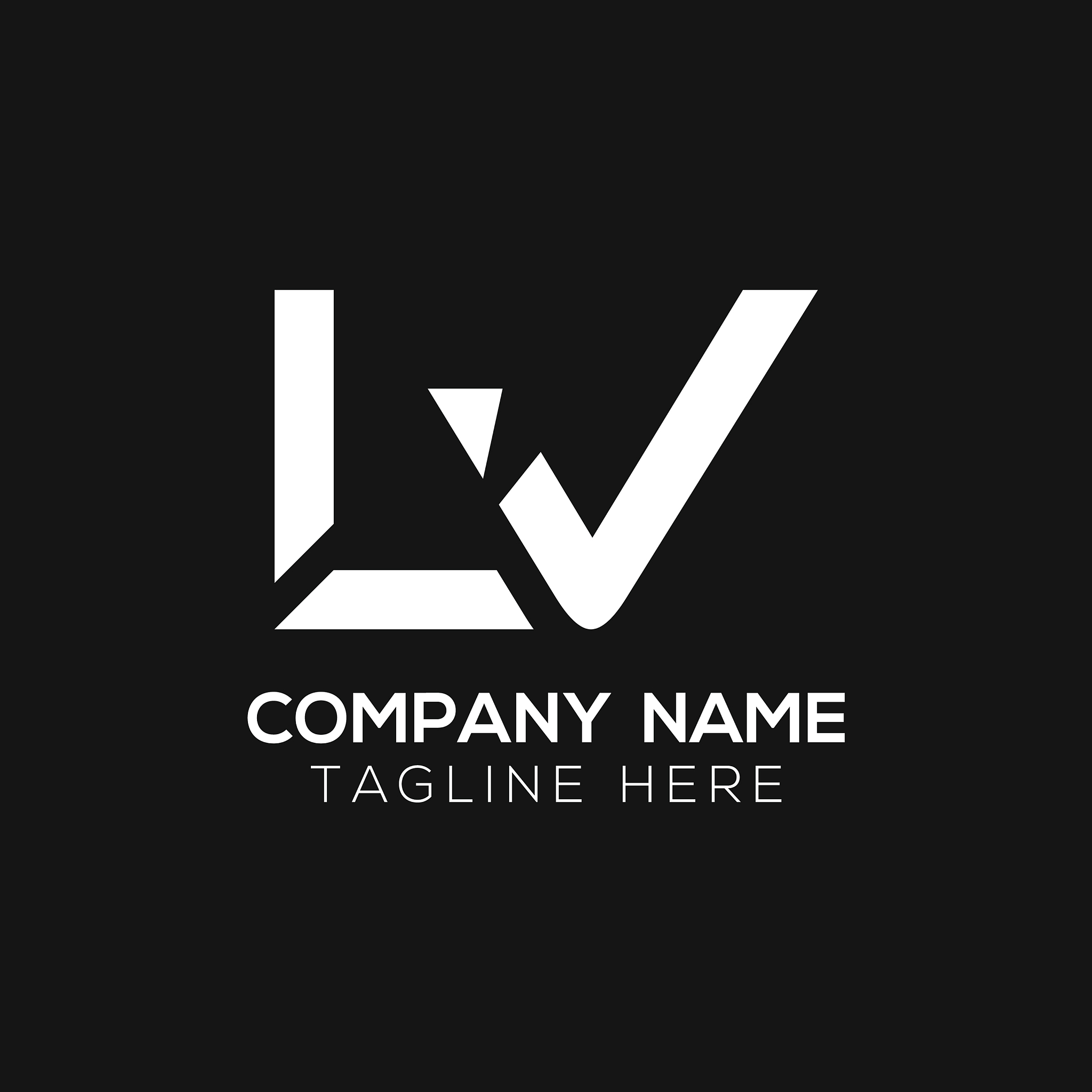 initial lv letter business logo design template
