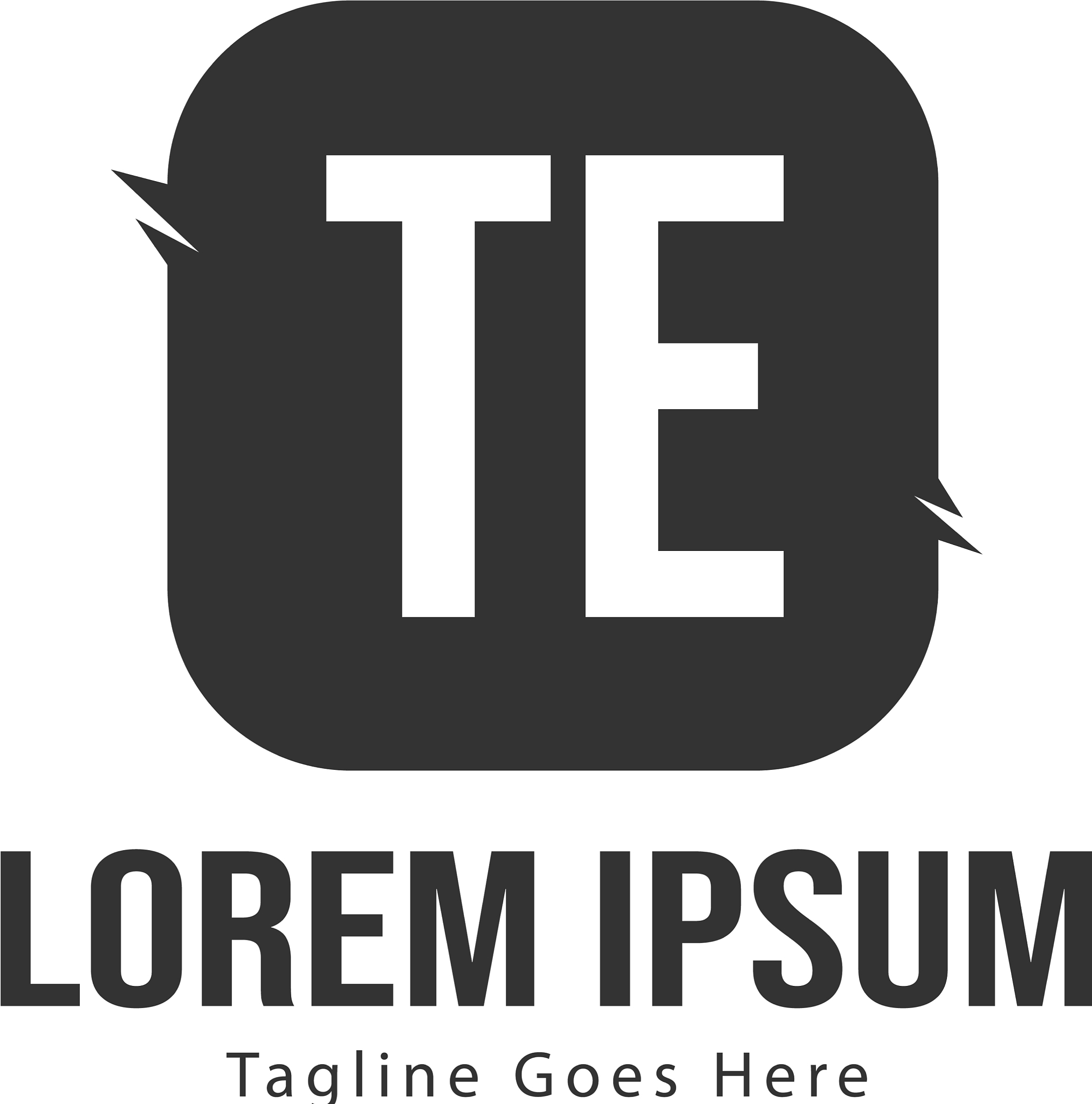 initial te logo template with modern frame
