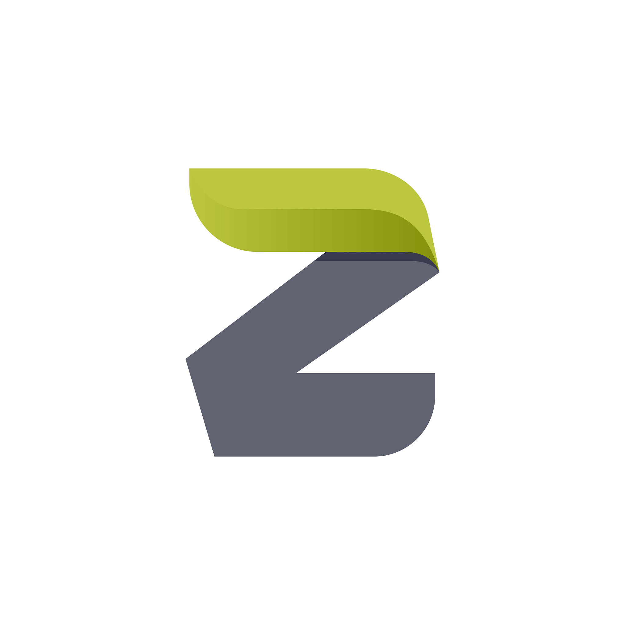 z letter eco logo with green leaf.
