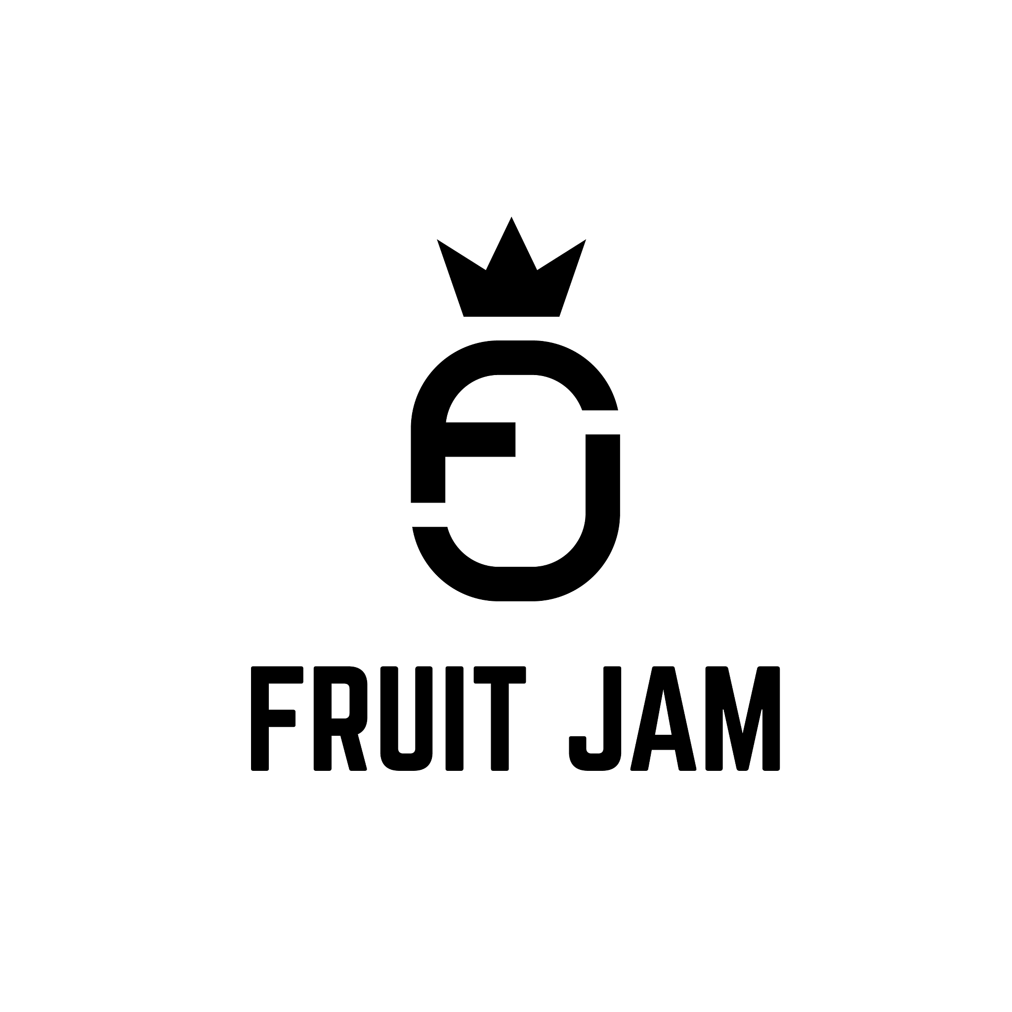 initial letter fj pineapple shape fashion logo