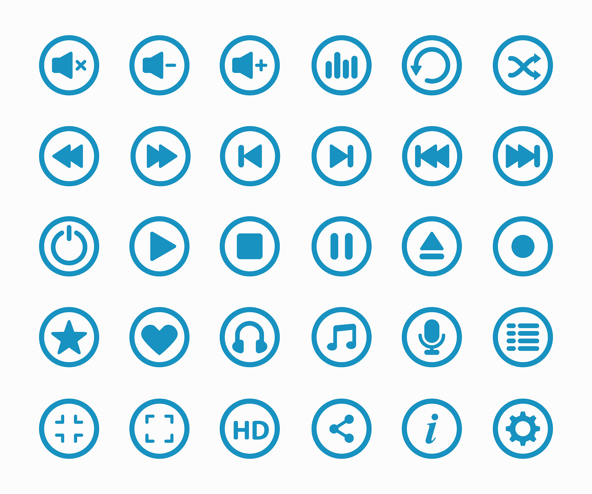 collection of multimedia icon logo