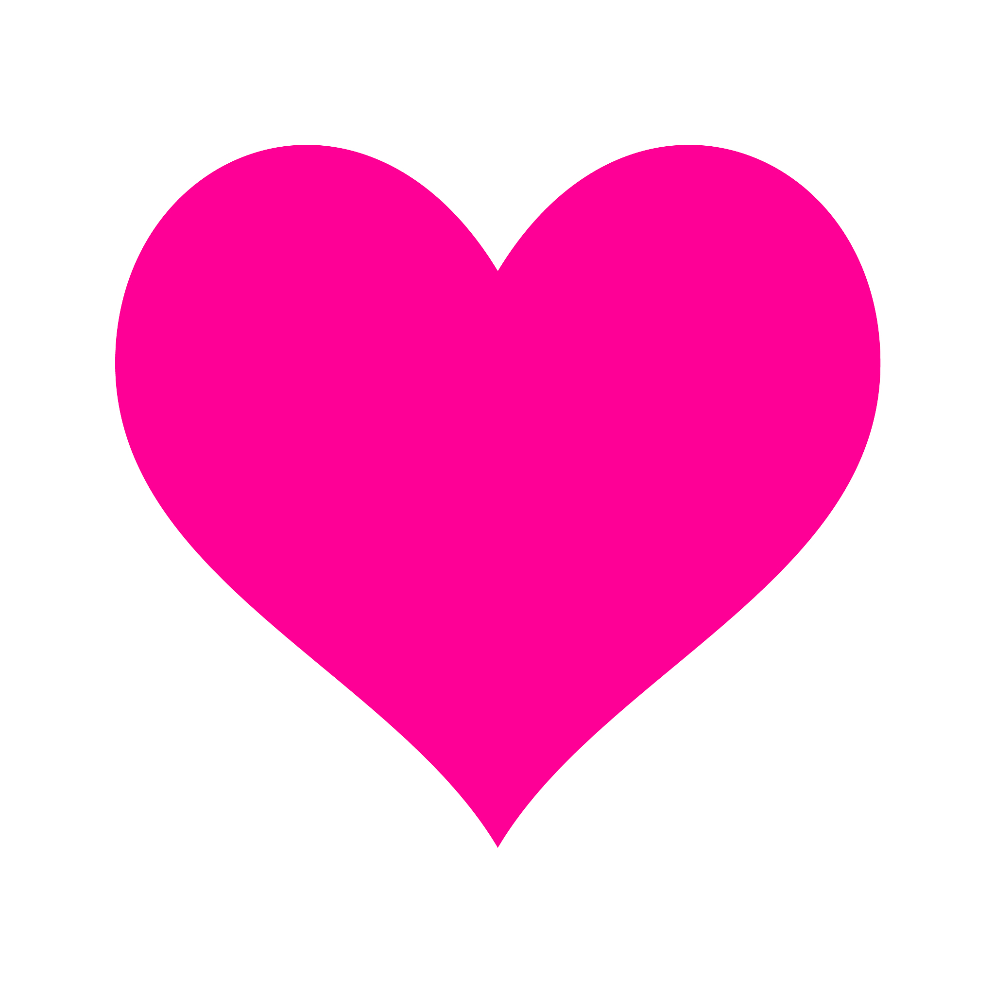 minimal flat heart shape icon made by just four anchor points