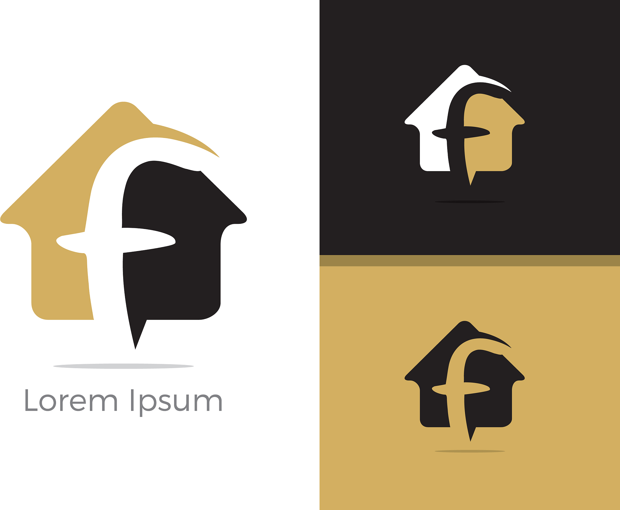real estate agency letter f logo design