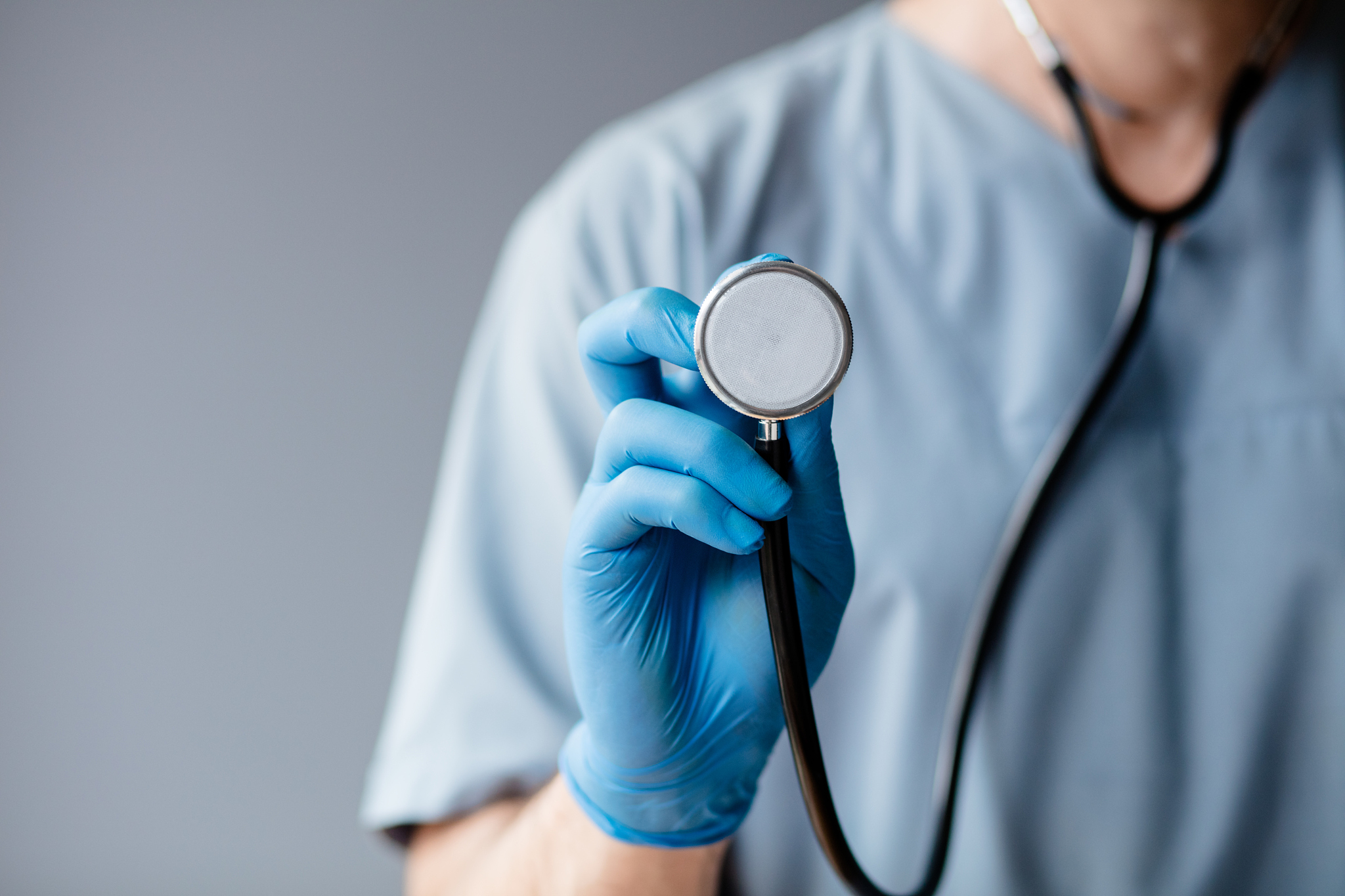 male doctor with stethoscope
