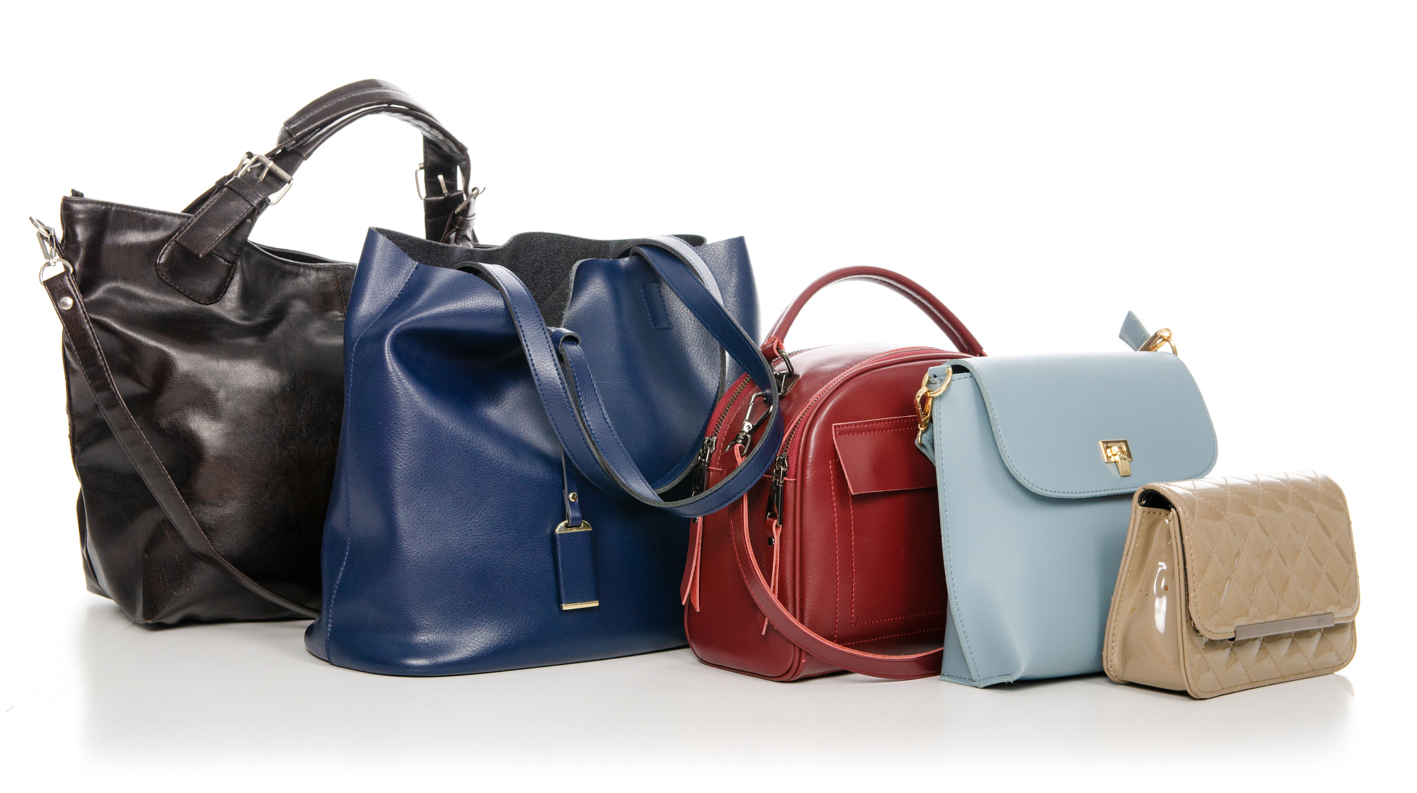 woman's female bags pile many different
