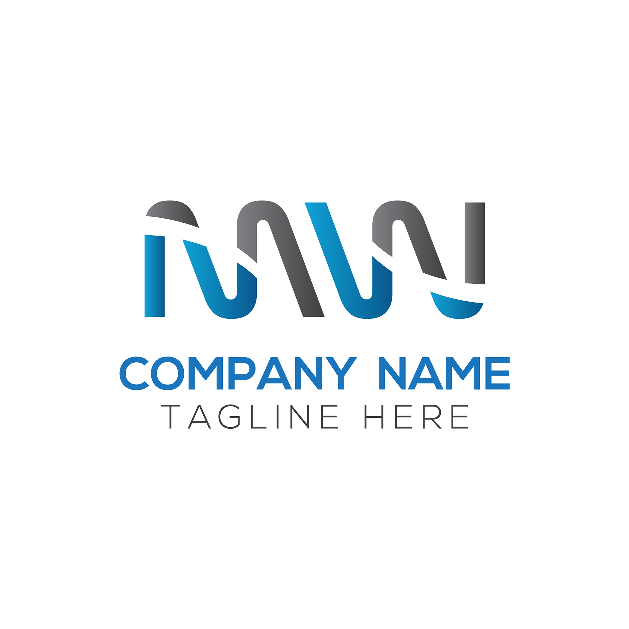 initial mw letter logo design template abstract