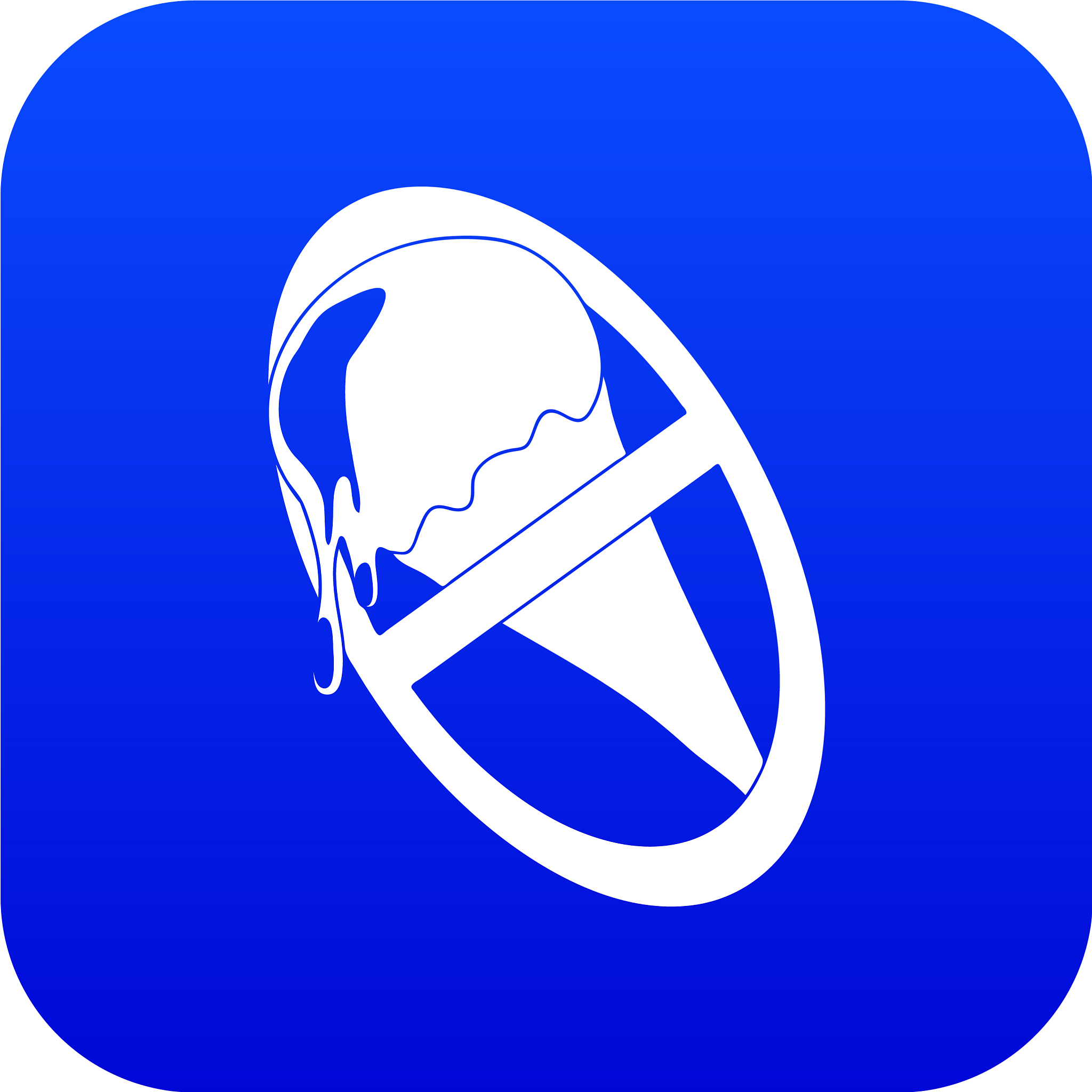 no ice cream icon blue
