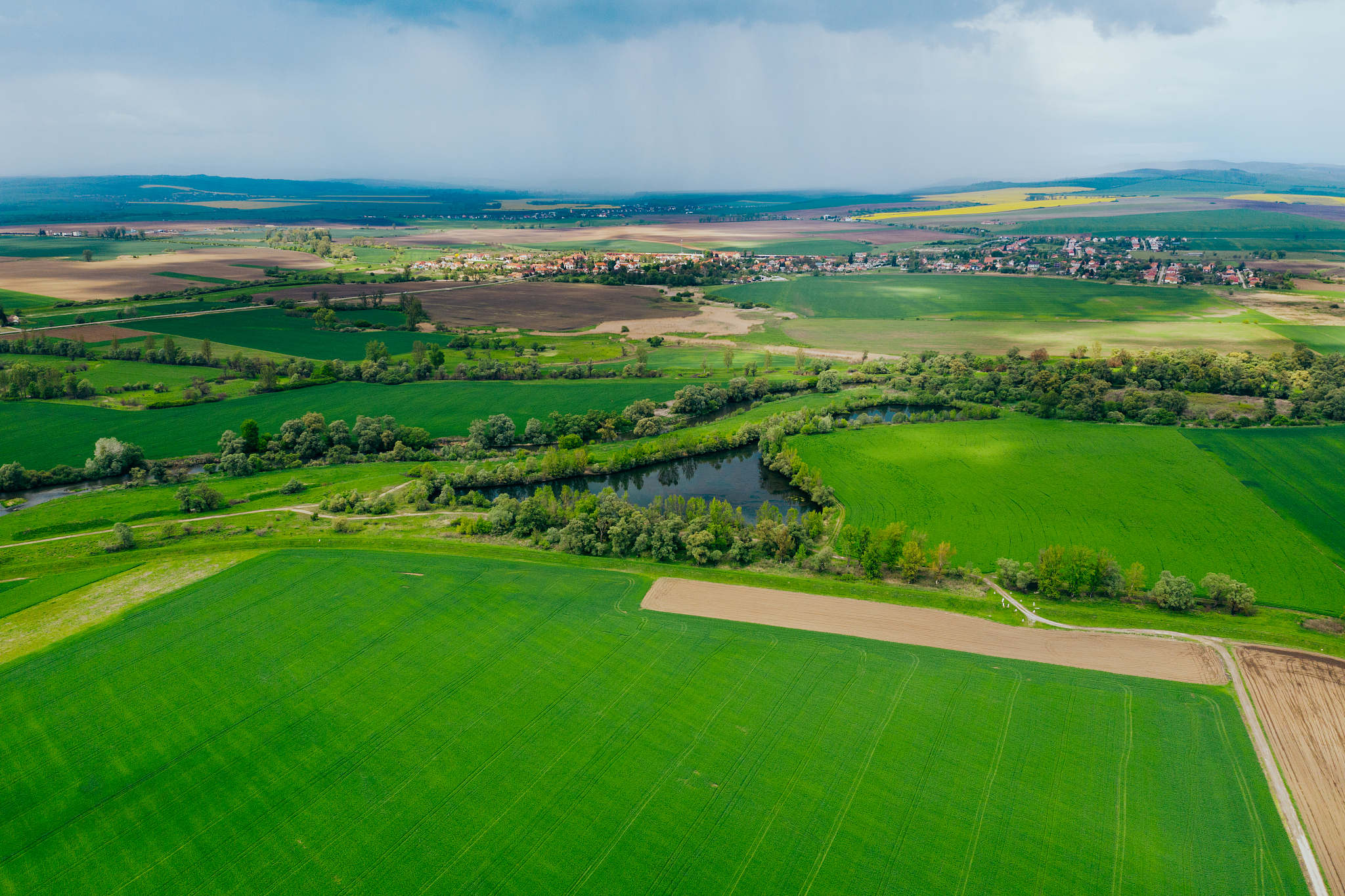 agriculture land drone view