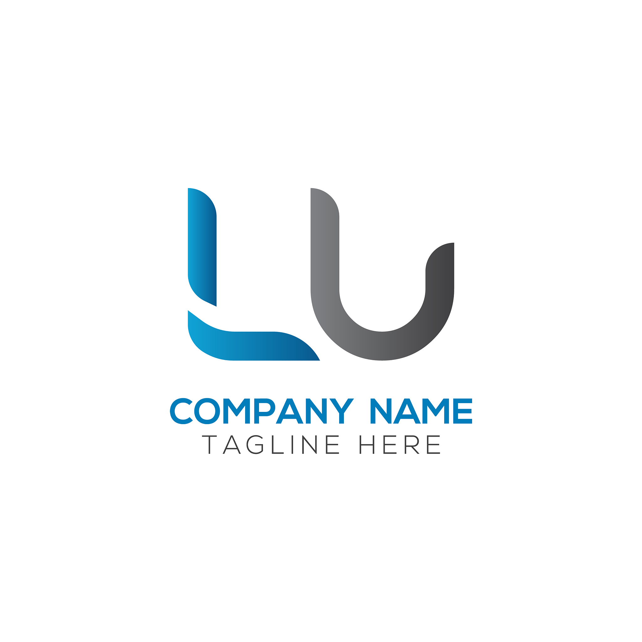 initial lu letter business logo design template