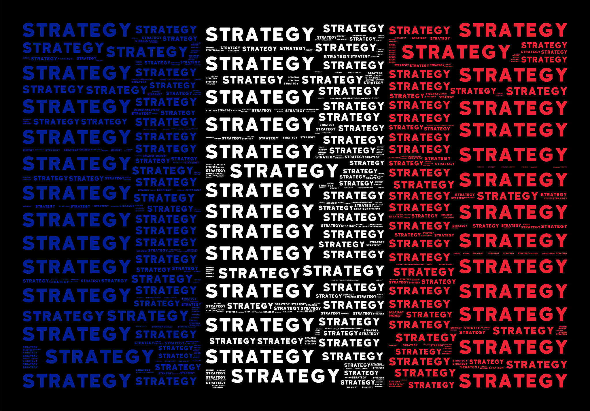 french flag mosaic of strategy texts