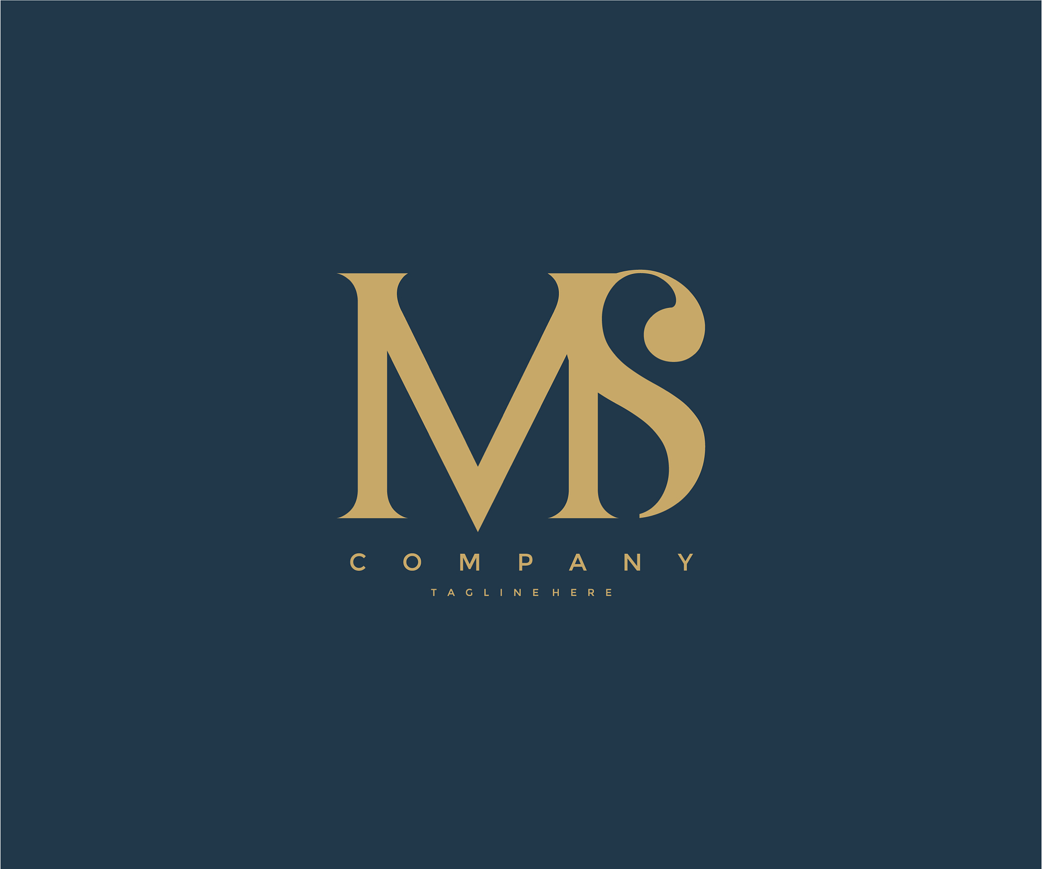 elegant ms letter linked monogram logo design