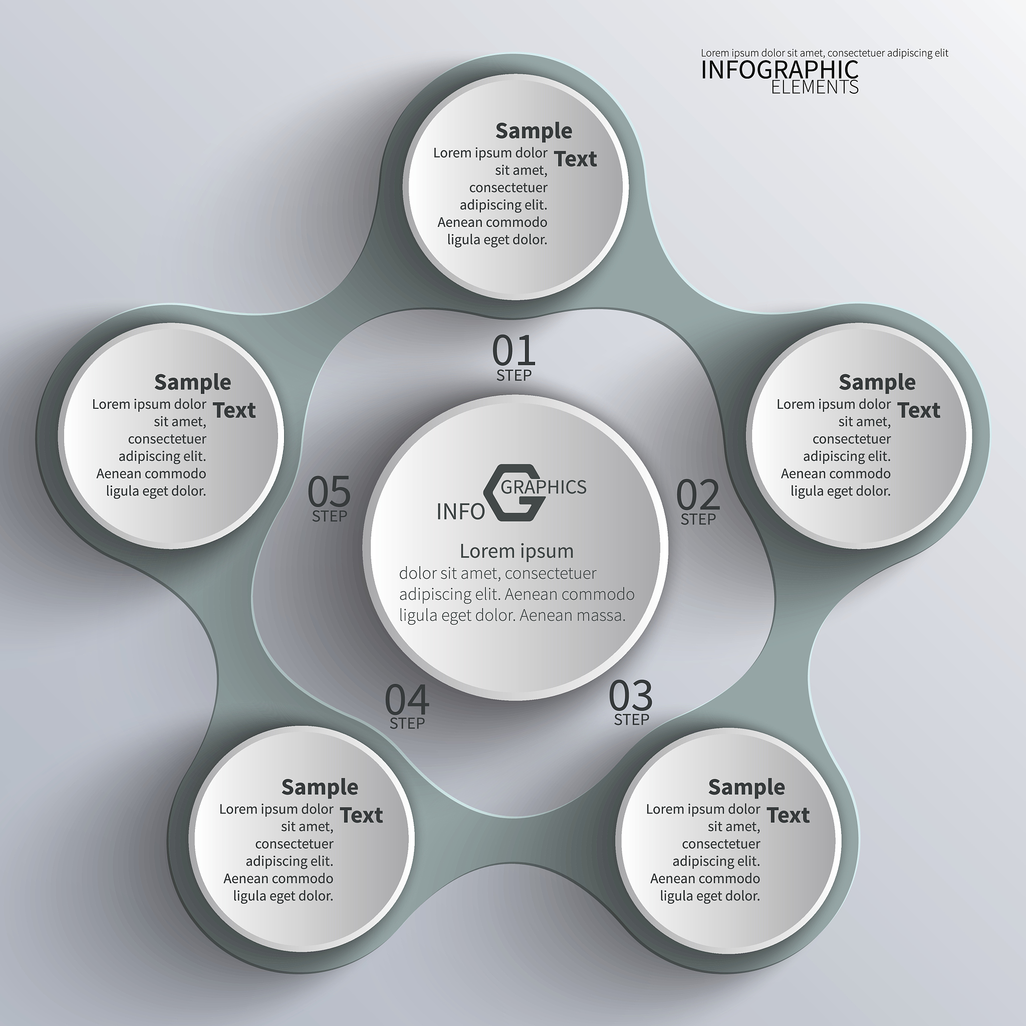 abstract 3d paper infographics
