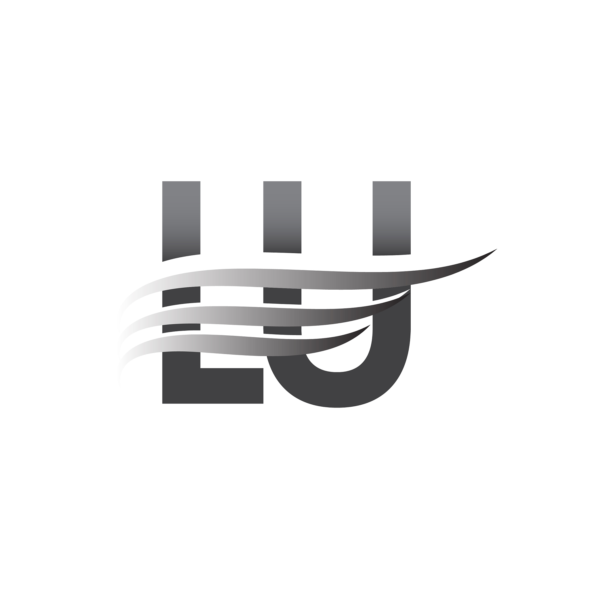 initial letter, grey color vector logotype