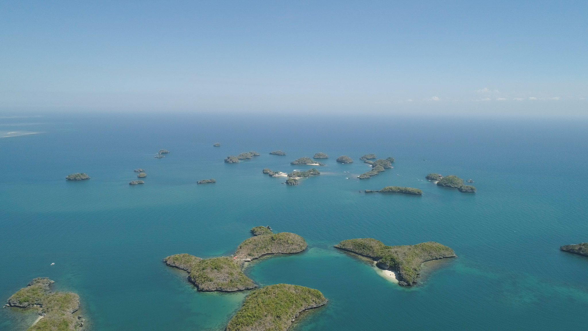 set of islands in sea. philippines