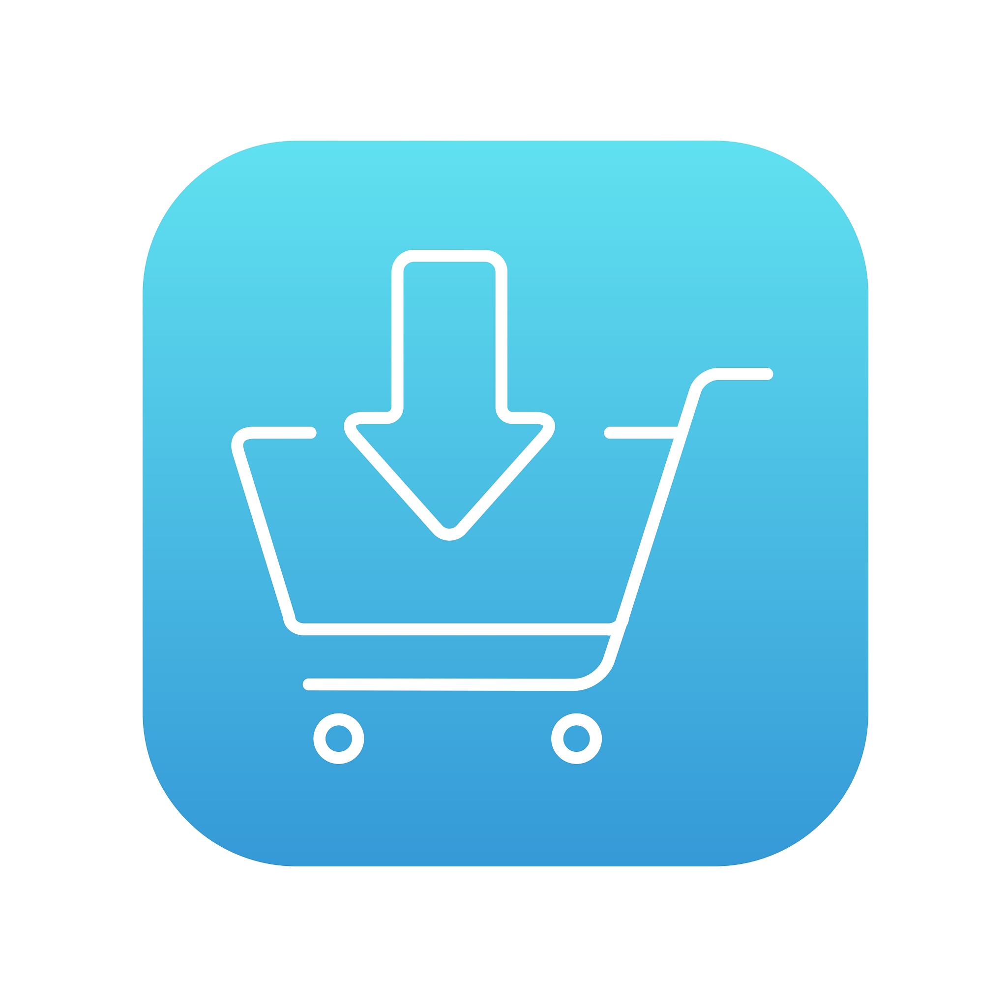 online shopping cart line icon