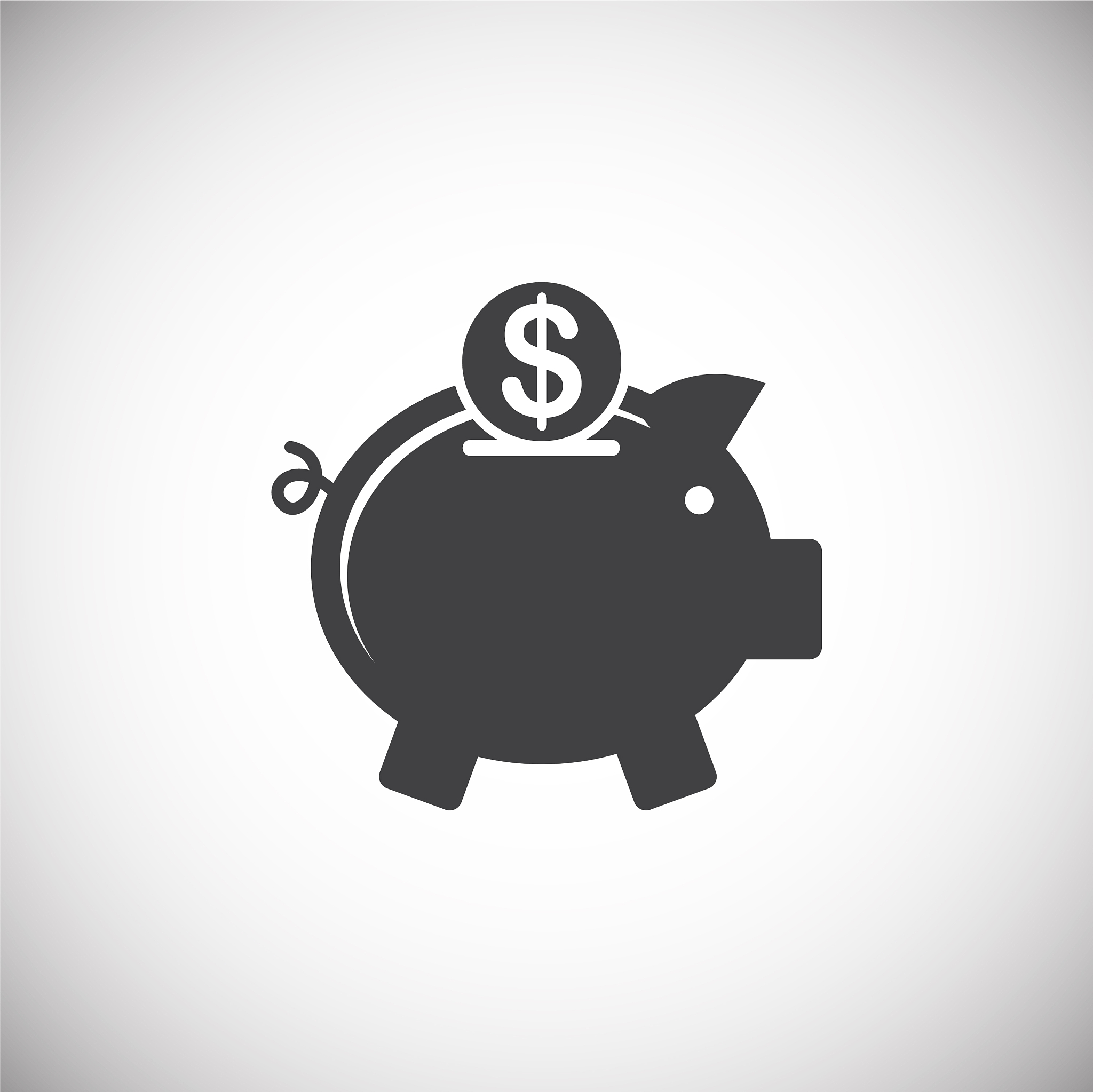 piggy bank icons set icon on background for