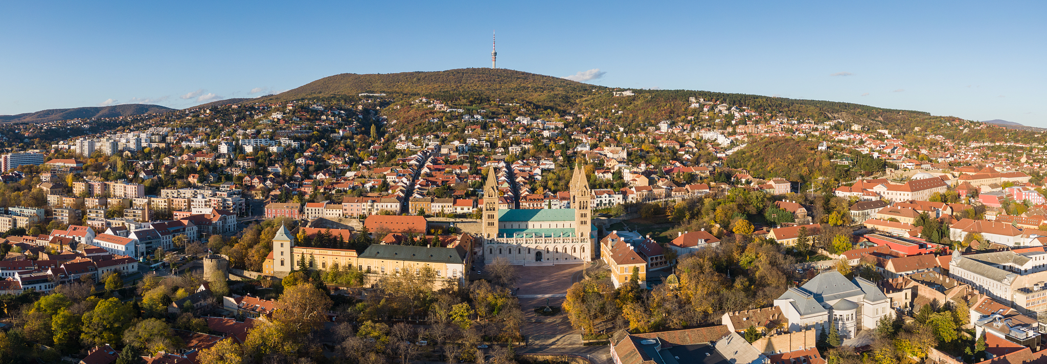 pecs, szekesegyhaz. bird eye view