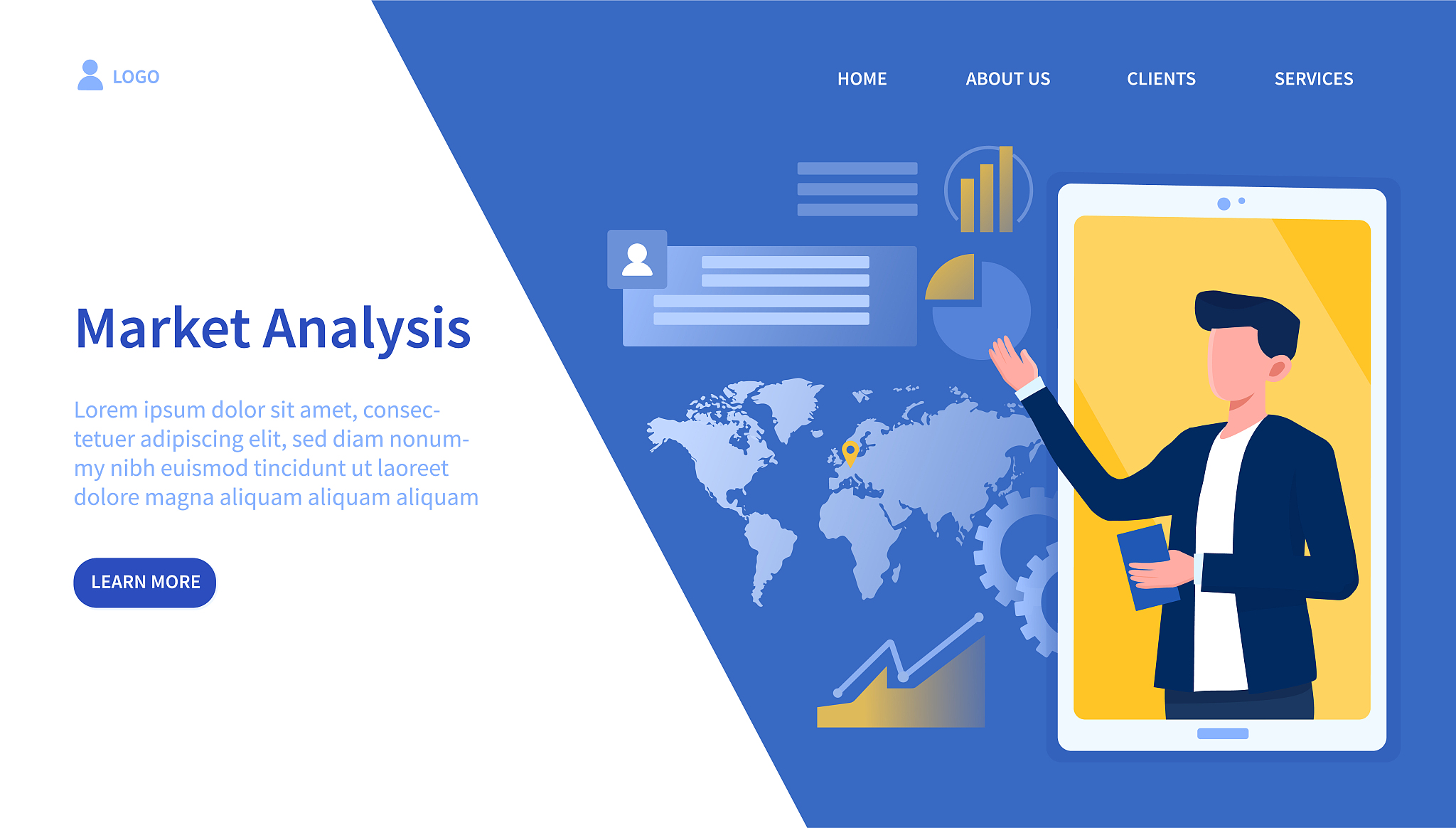 market analysis webpage template