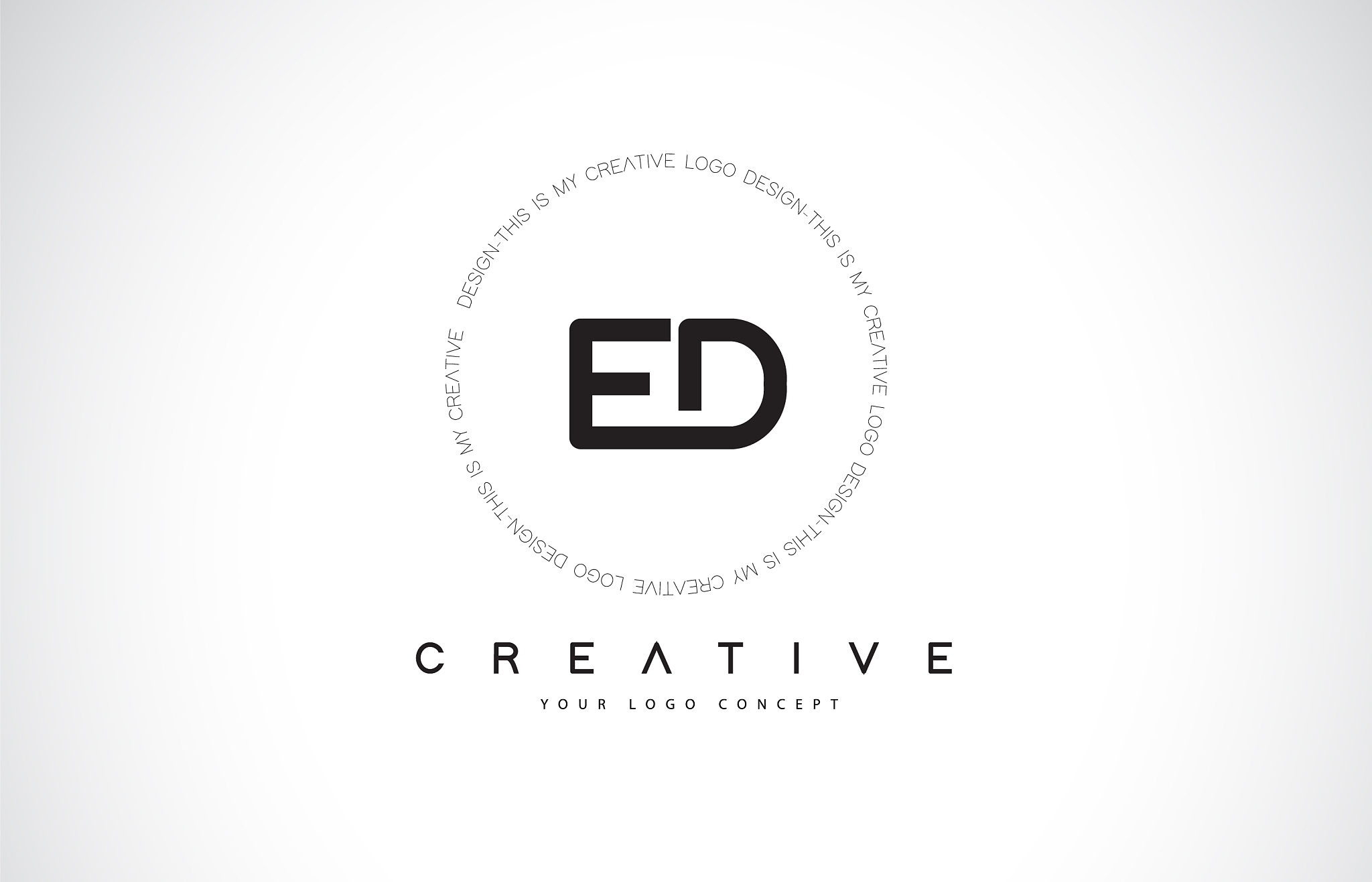 ed e d logo design with black and white creative