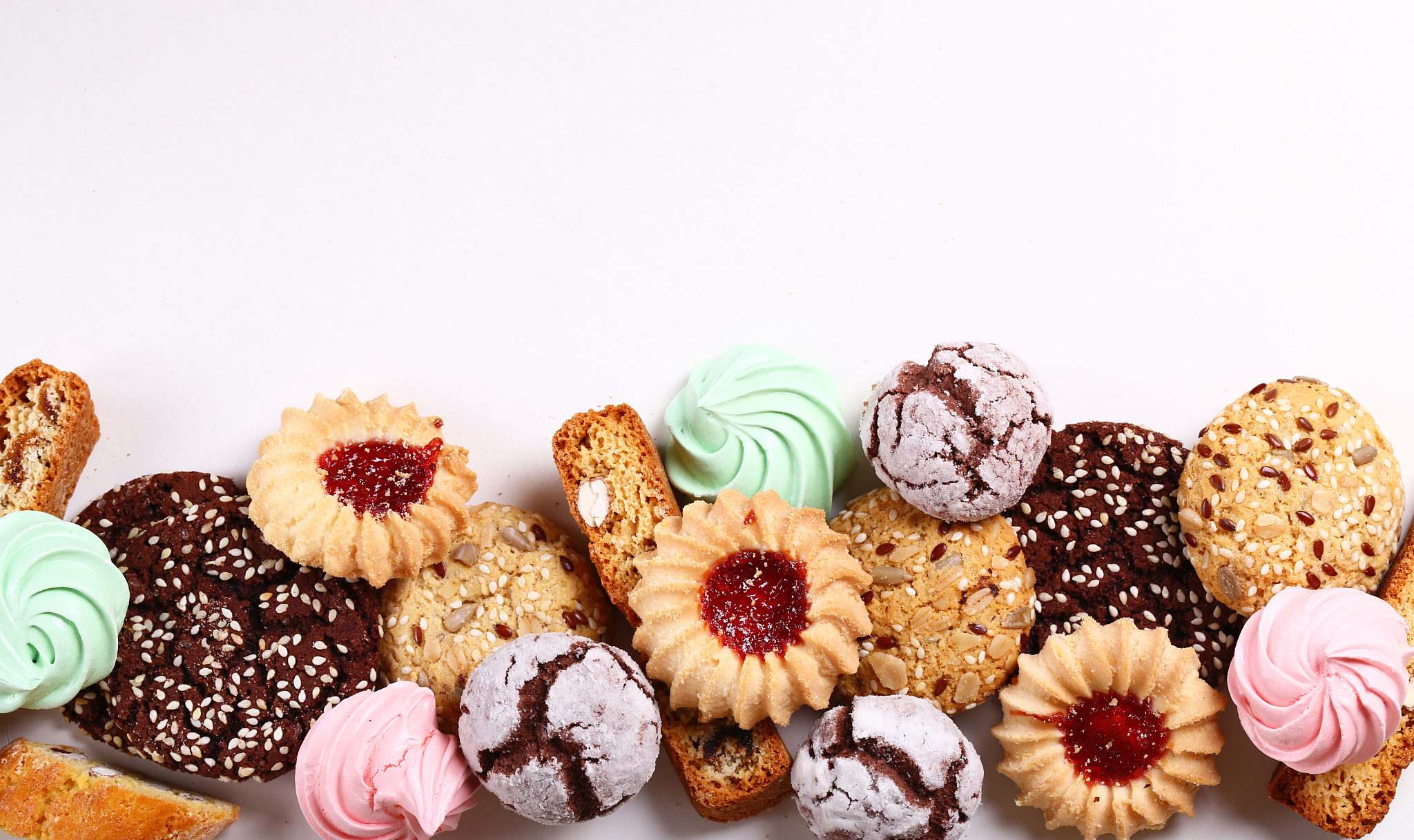various sweet pastries cookies