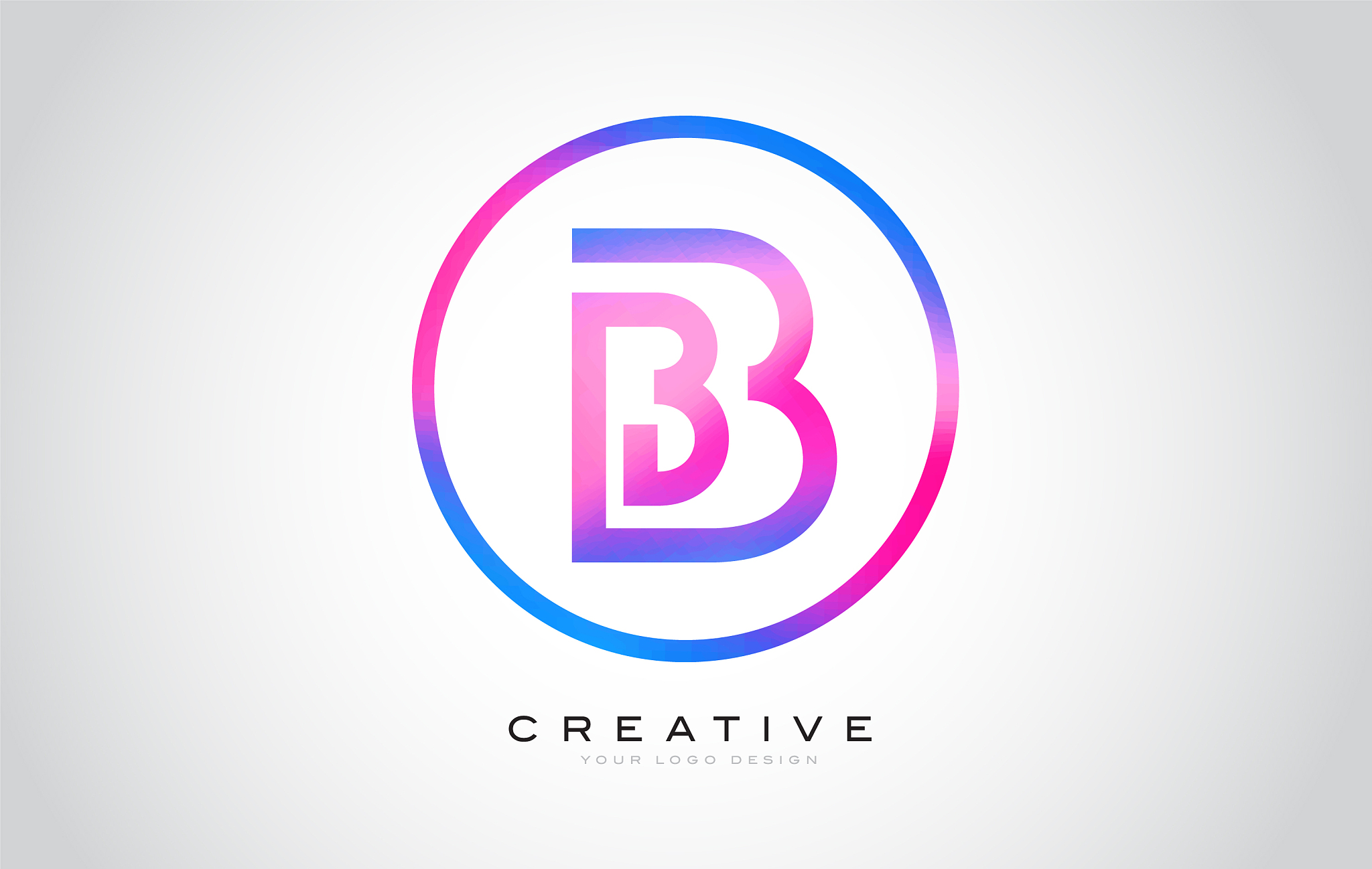 b letter monogram logo design modern b icon with