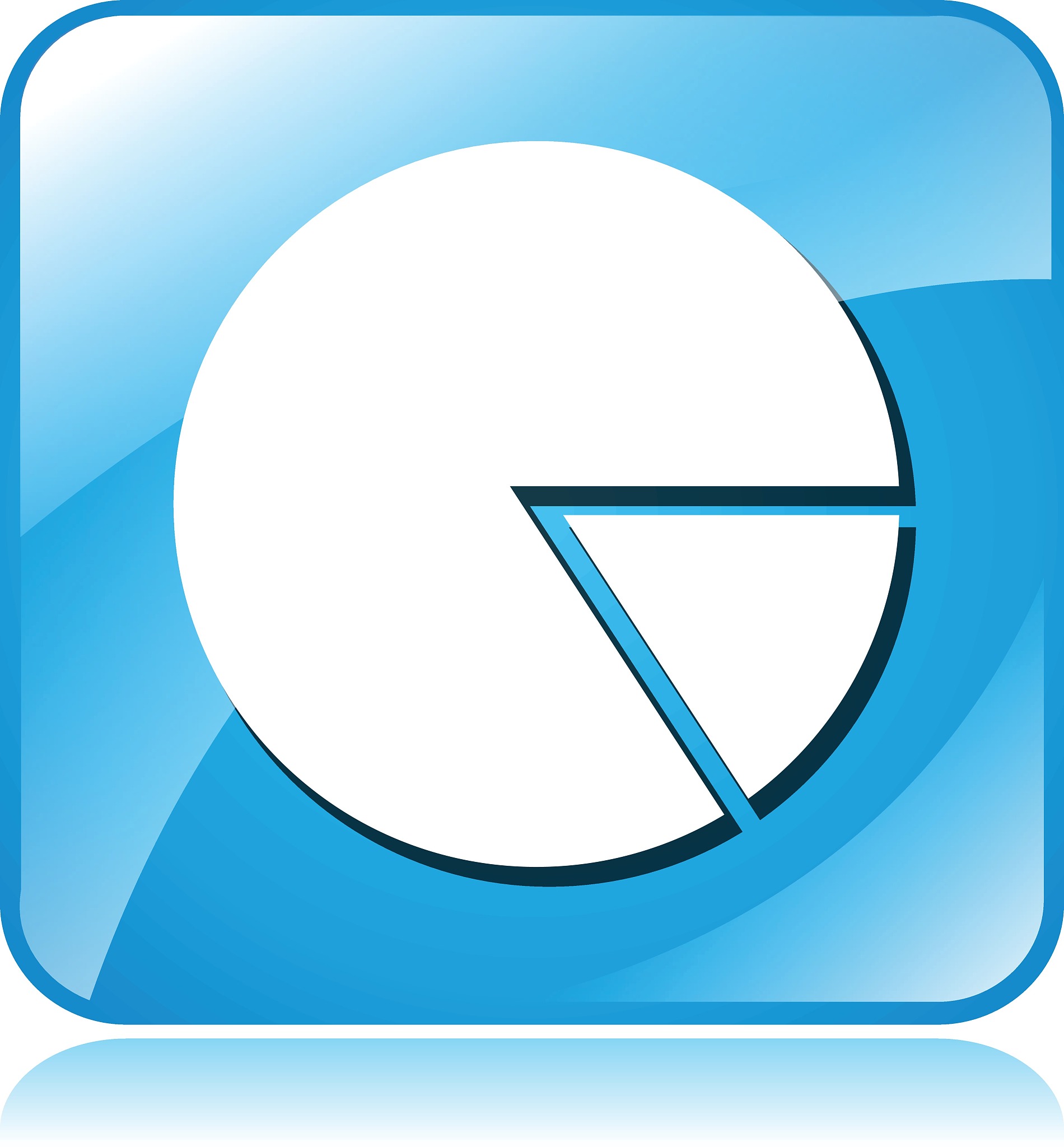 pie blue square icon