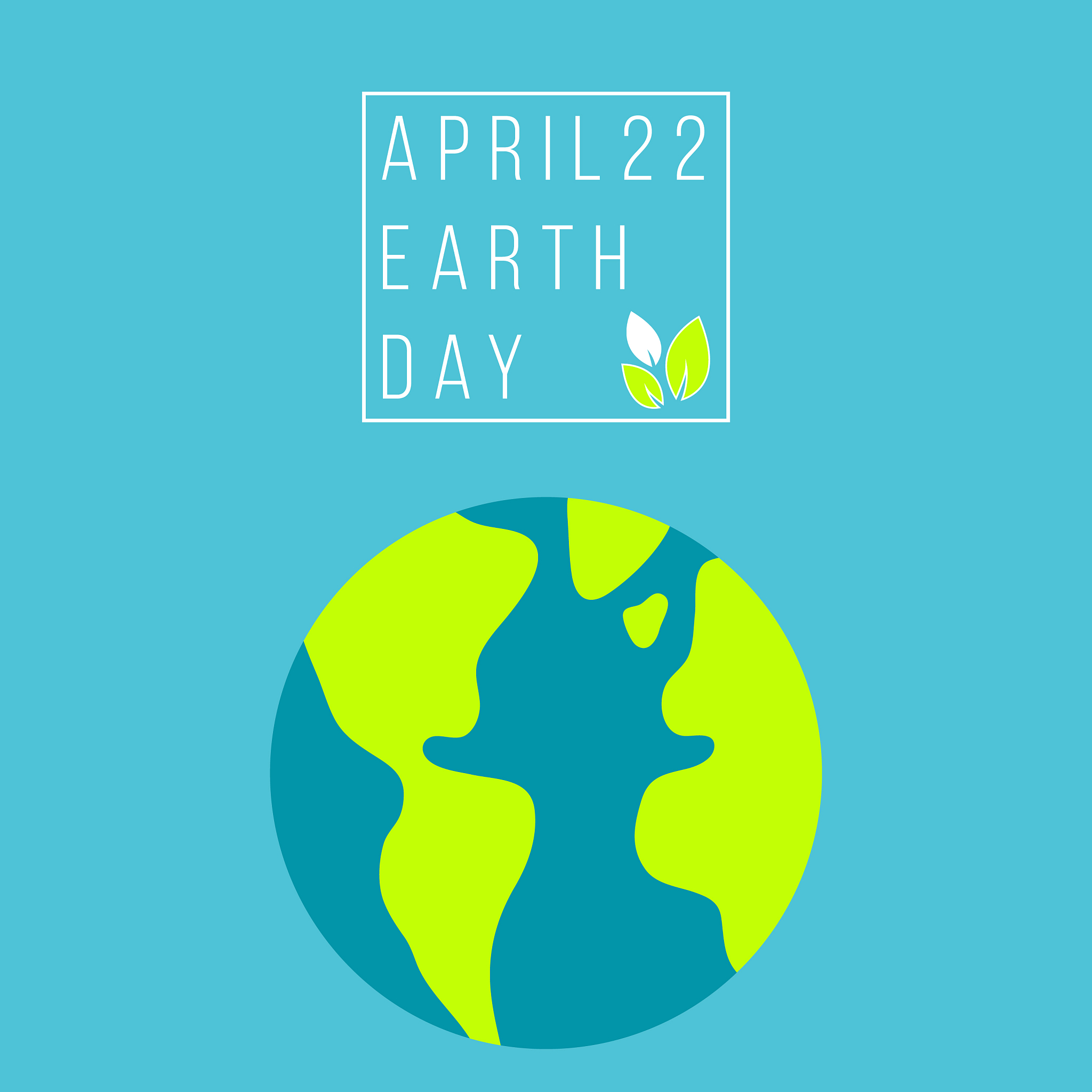 earth day april 22 with the words and planet