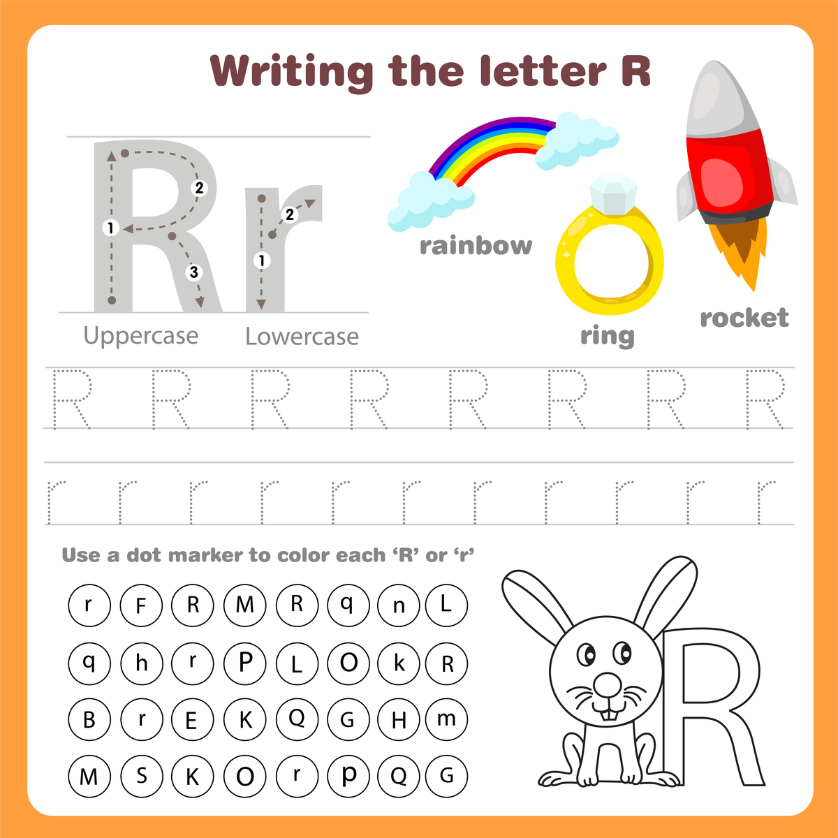 26 alphabetic handwritten letters for students can be traced in red