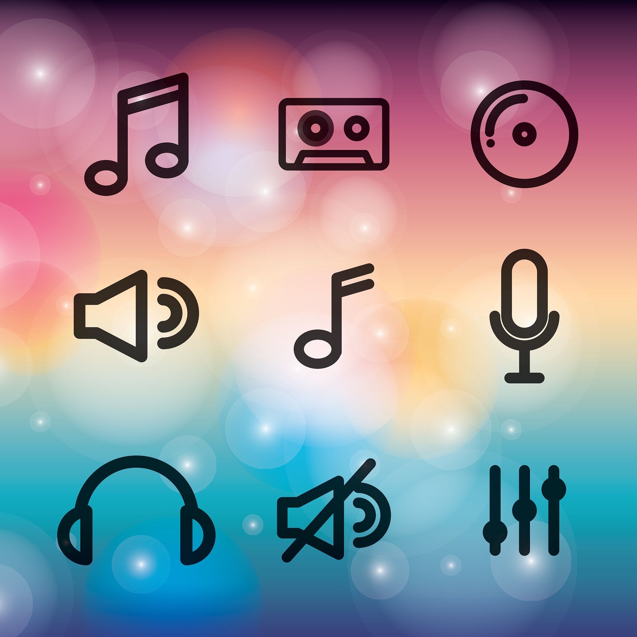 music set icons design