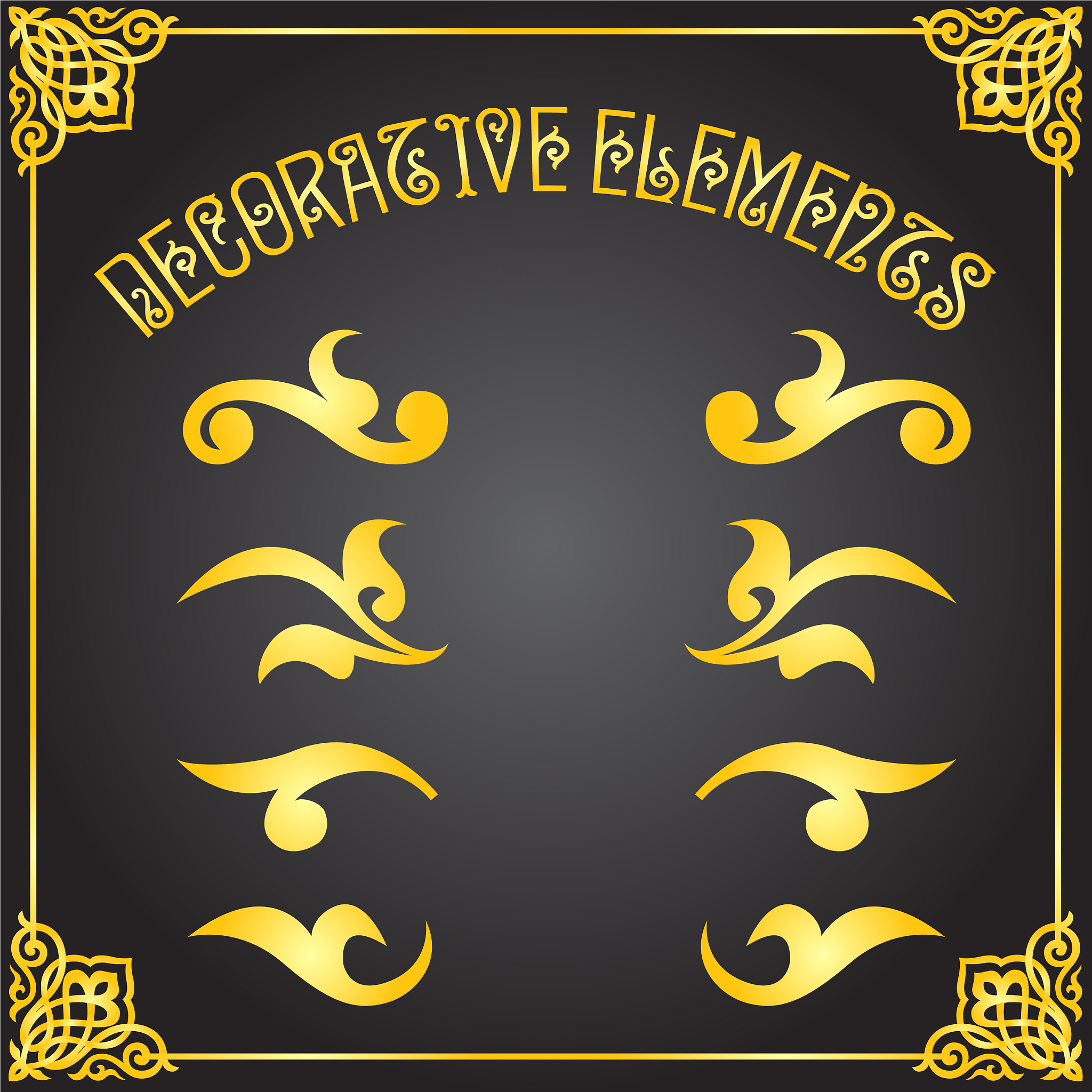 decorative floral design elements and ornaments