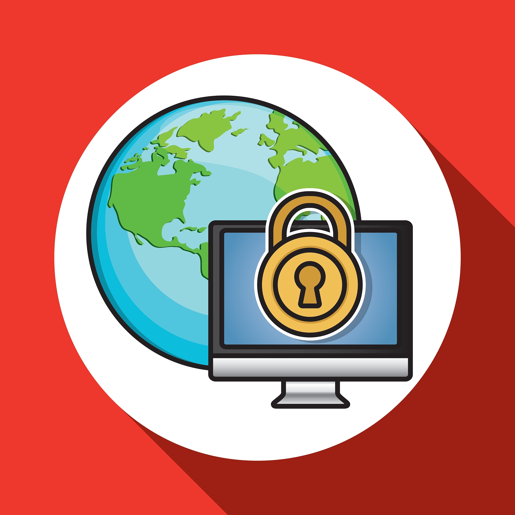 security system icon over white background