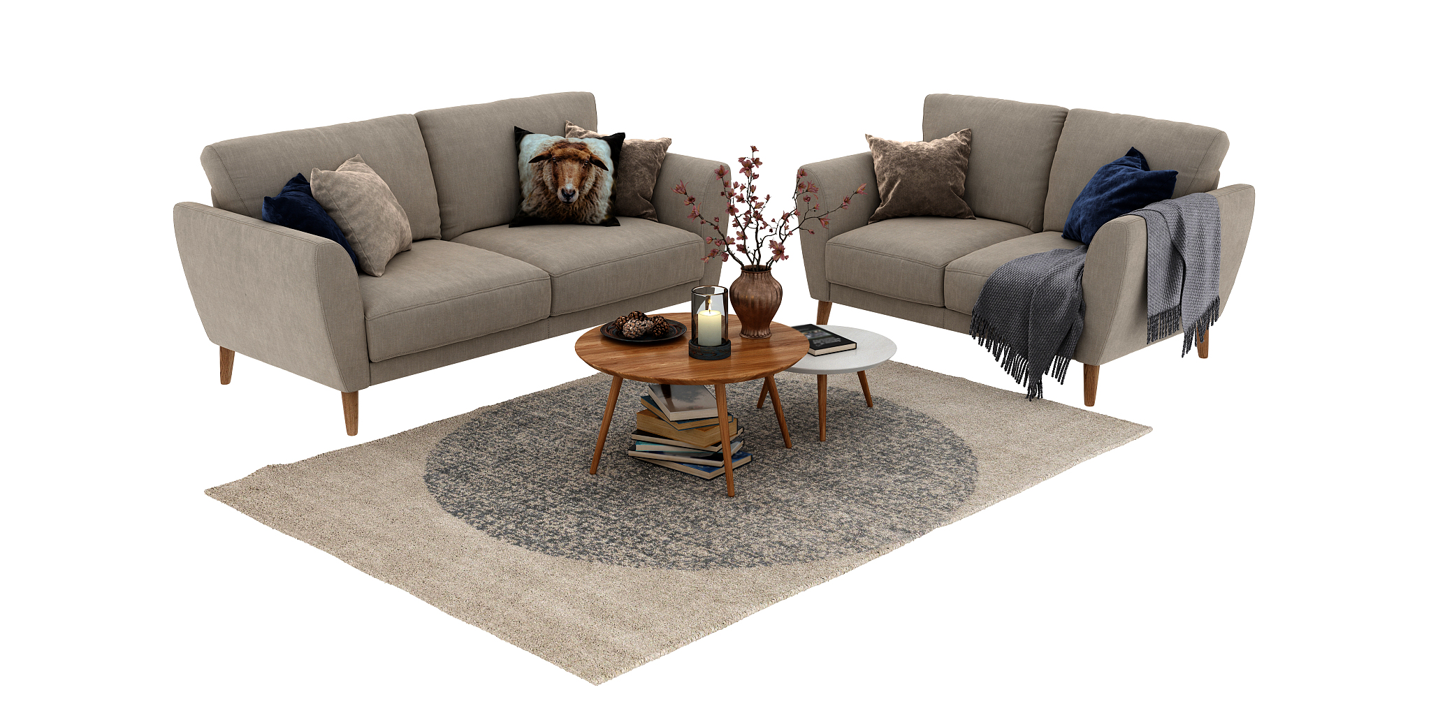 the living room isolated with copyspace