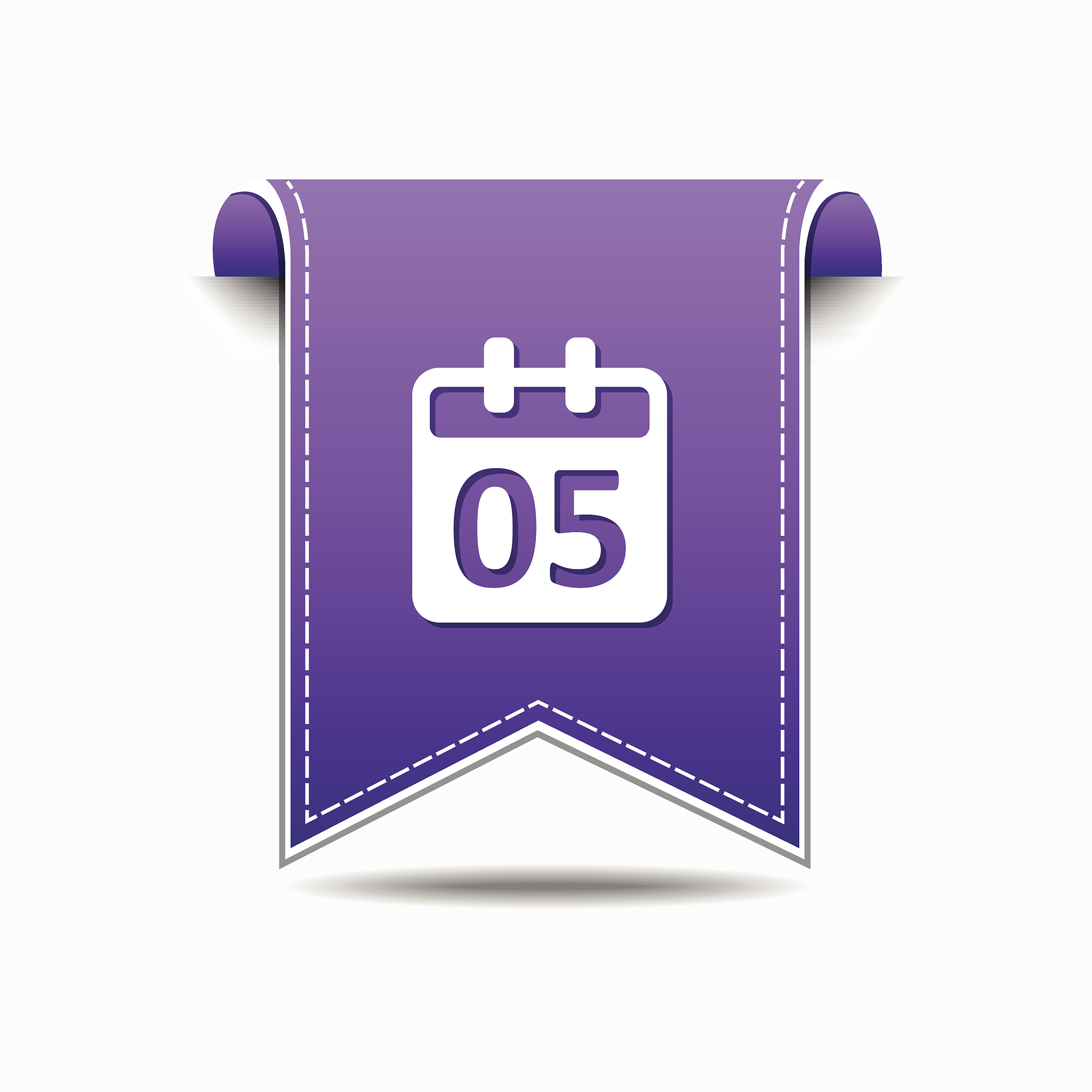 calender sign violet vector icon design