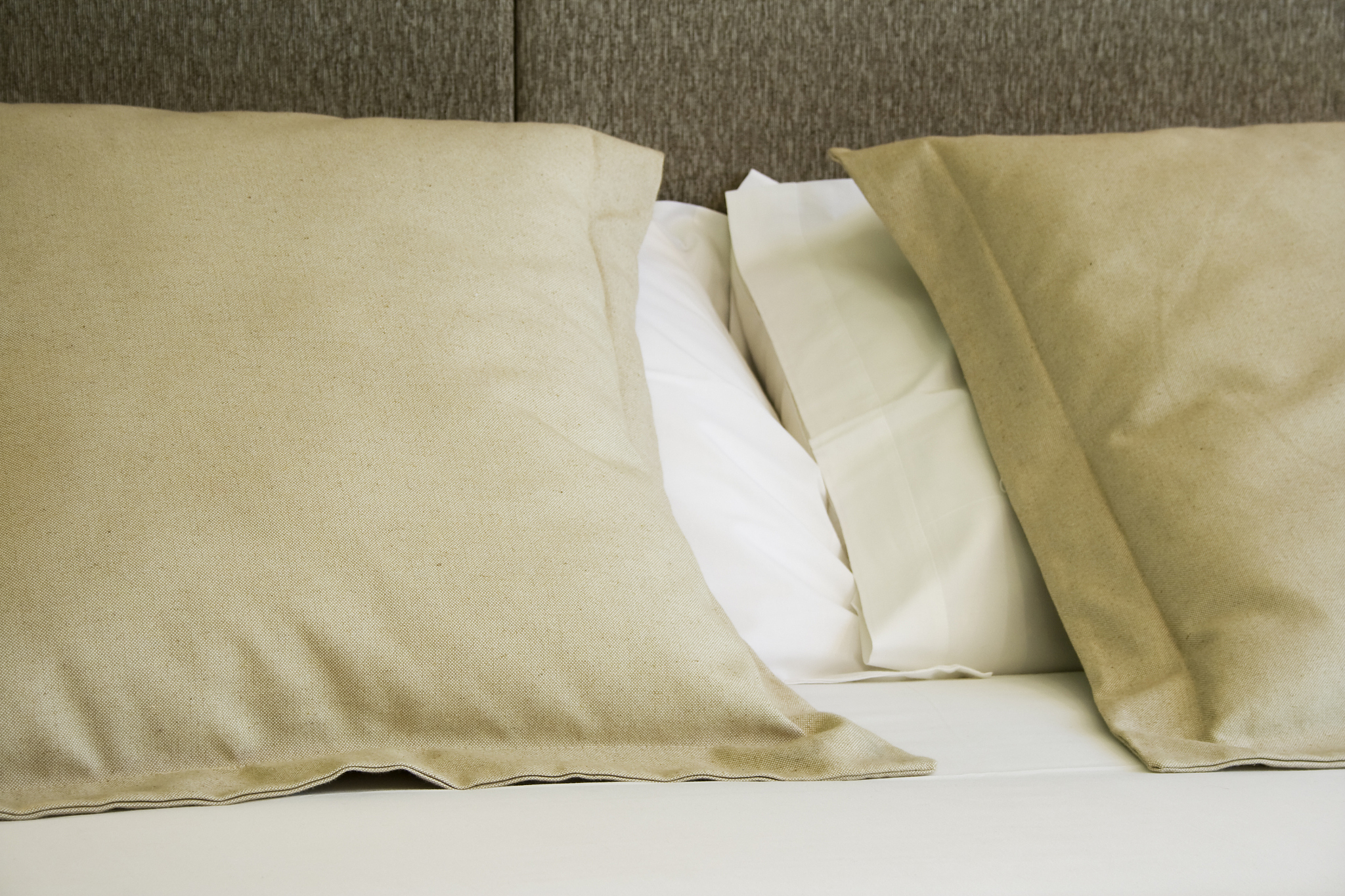 pillows on bed